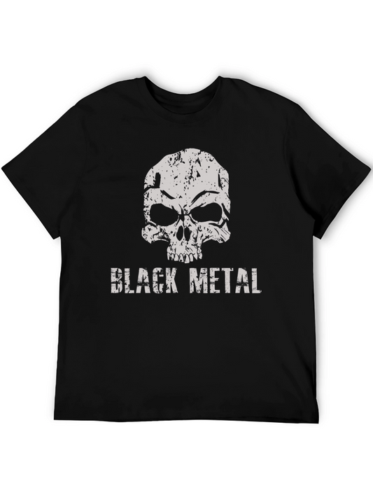 Black Metal Skull Graphic T-Shirt
