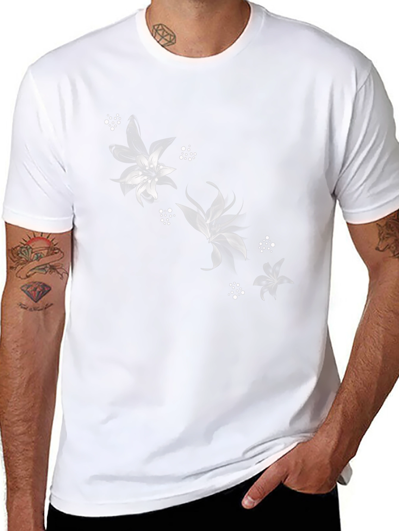 Black Floral Graphic Tee - Stylish Casual Wear
