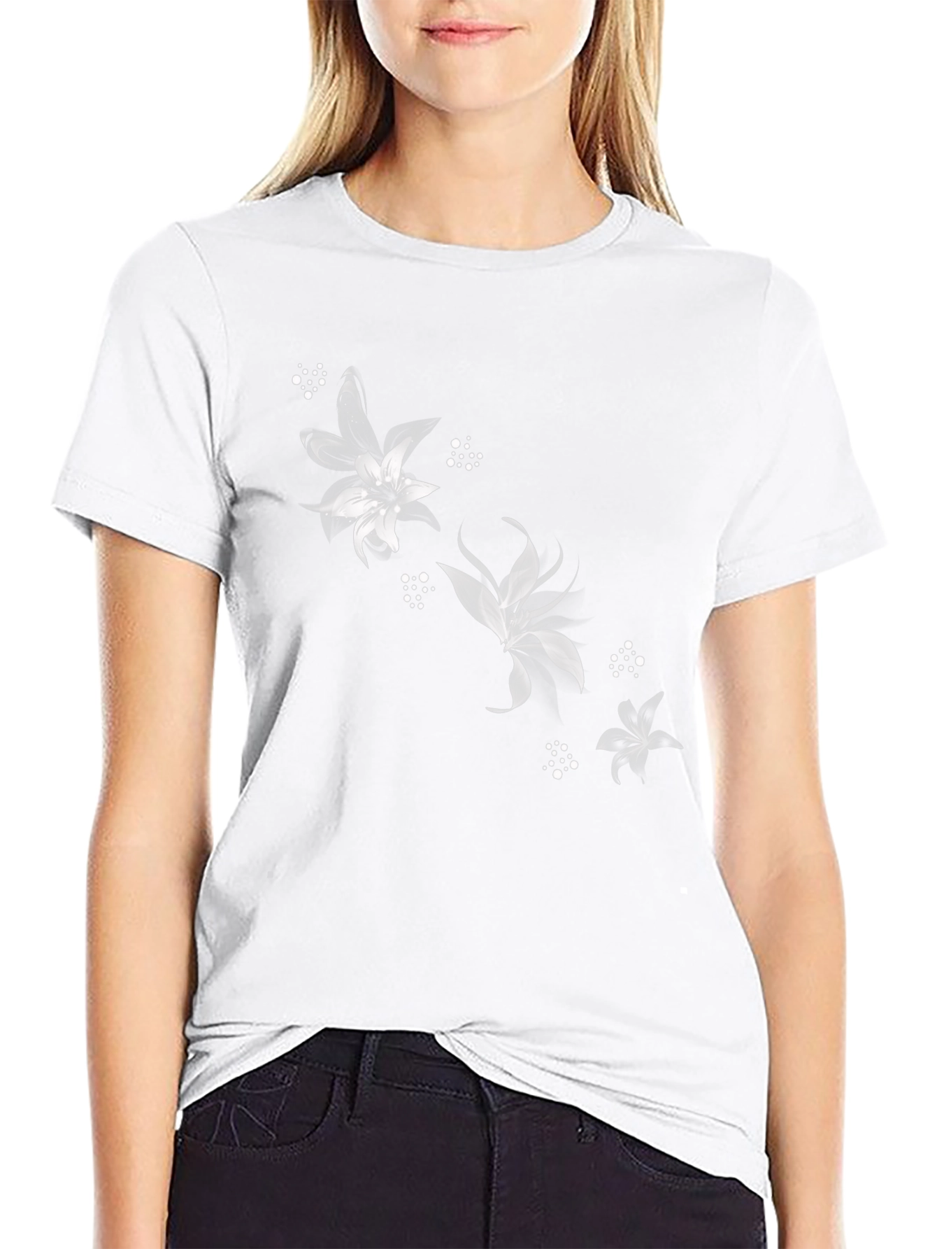Black Floral Graphic Tee - Stylish Casual Wear