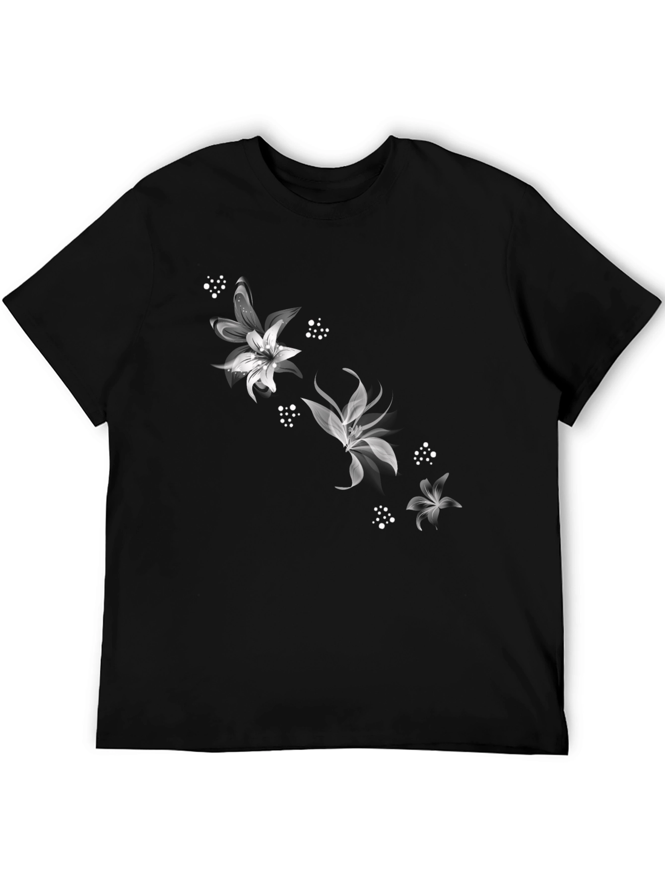 Black Floral Graphic Tee - Stylish Casual Wear