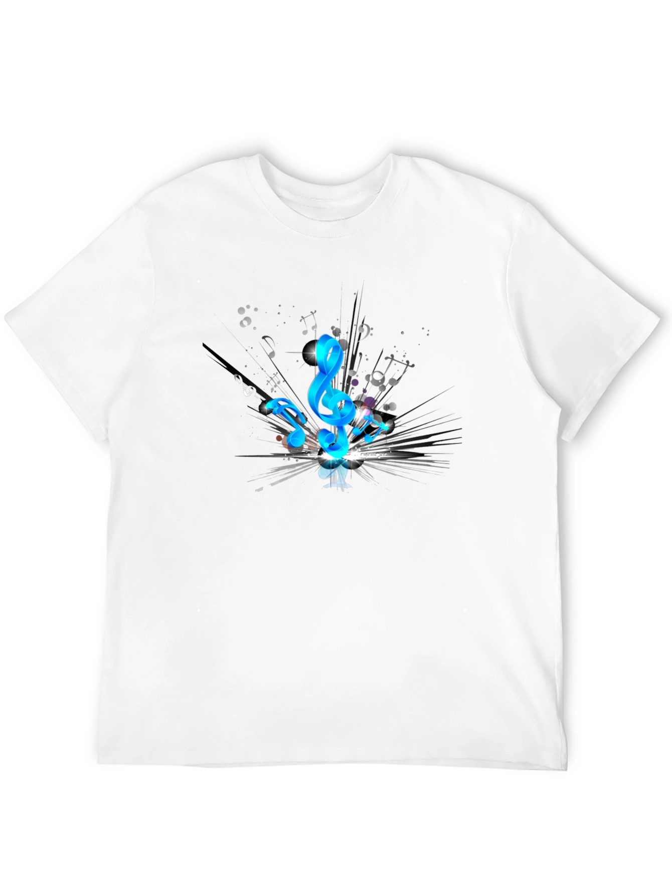 Music Notes Graphic Tee - Black