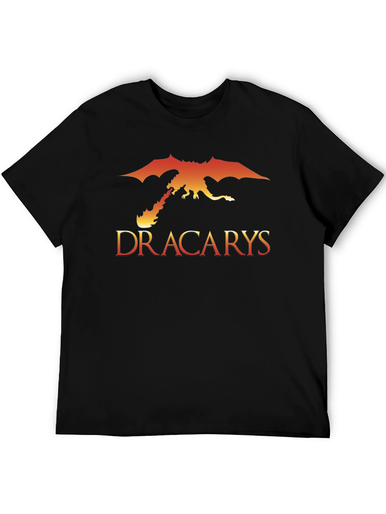 Dracarys Dragon Fire Graphic T-Shirt - Black