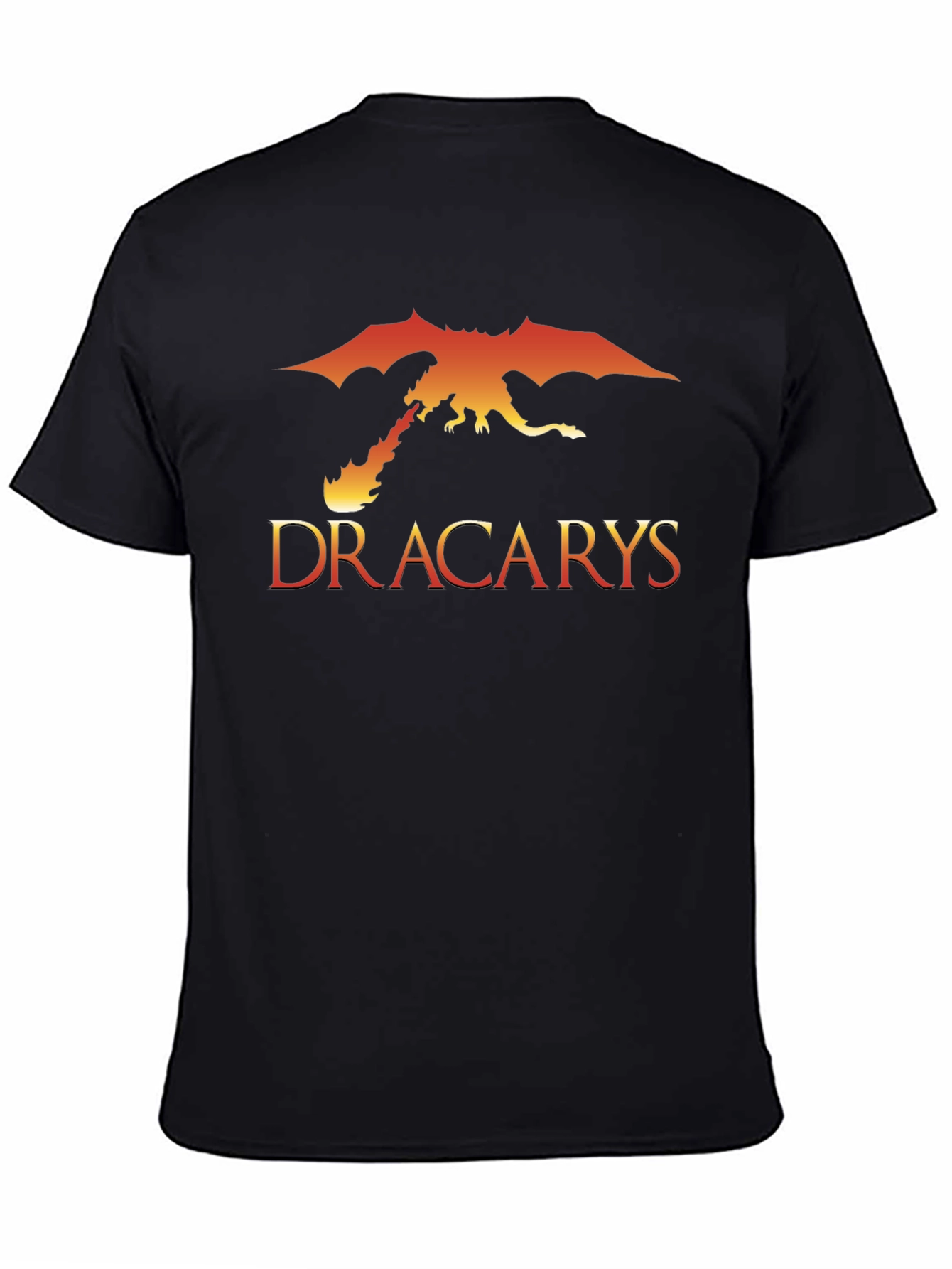 Dracarys Dragon Fire Graphic T-Shirt - Black