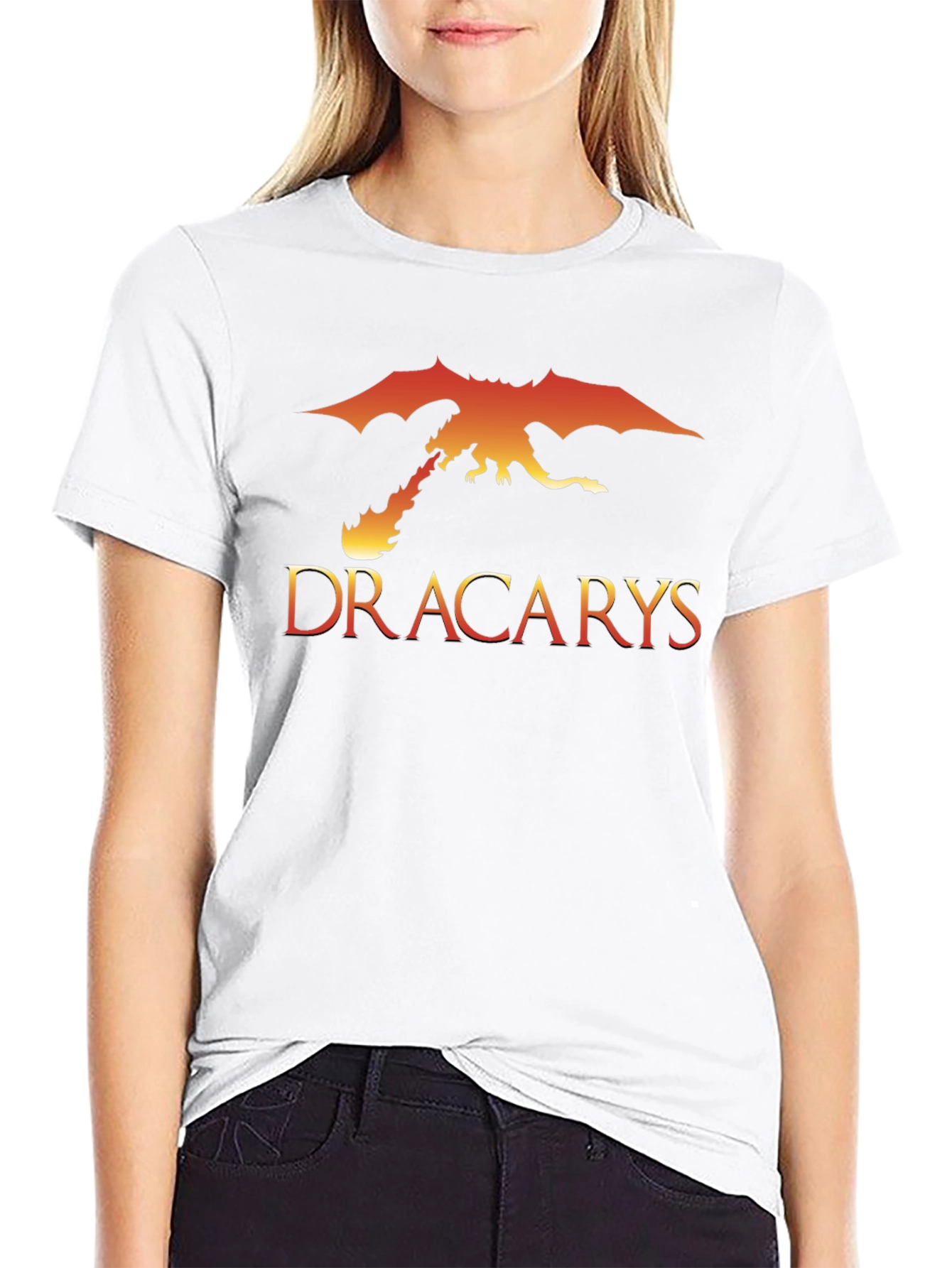 Dracarys Dragon Fire Graphic T-Shirt - Black