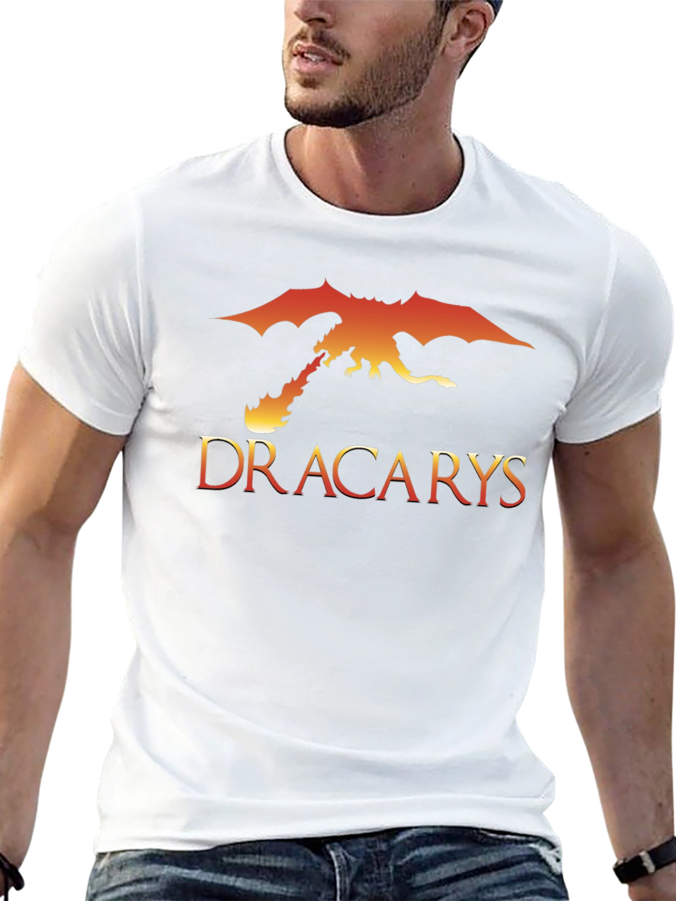 Dracarys Dragon Fire Graphic T-Shirt - Black