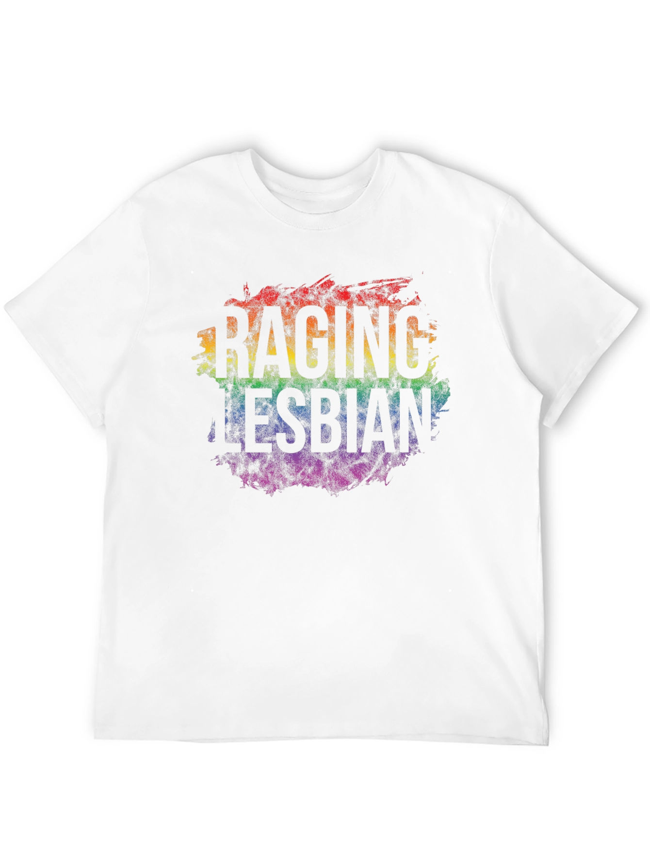Raging Lesbian Rainbow Graphic T-Shirt - Pride LGBTQ+ Apparel