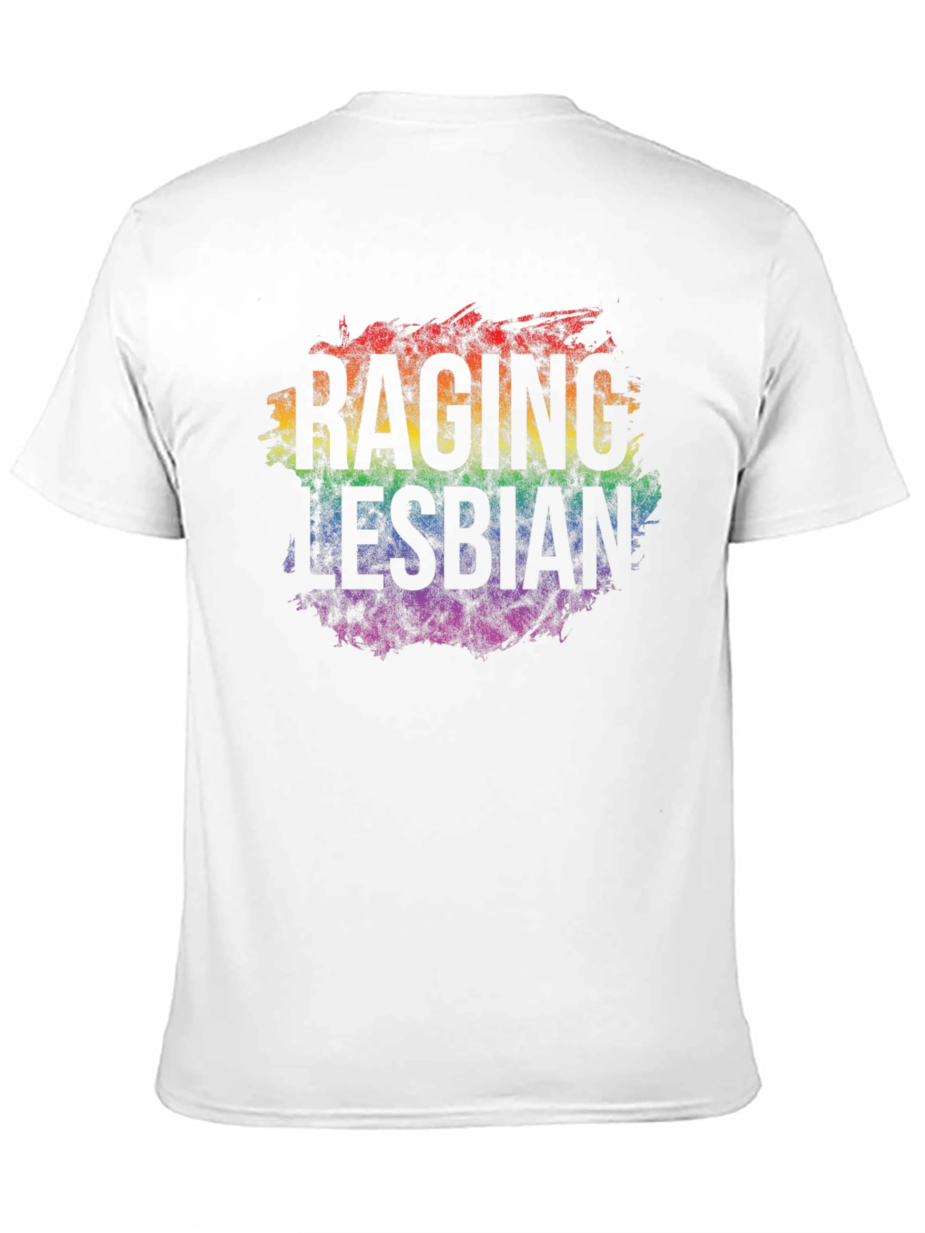 Raging Lesbian Rainbow Graphic T-Shirt - Pride LGBTQ+ Apparel