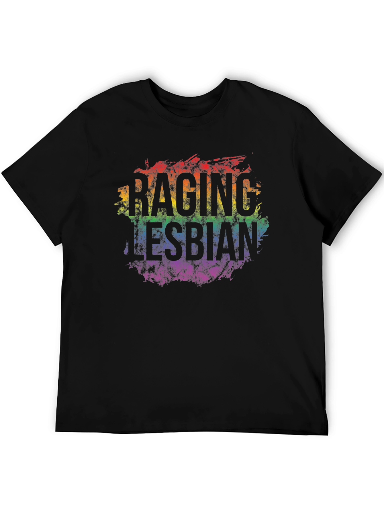 Raging Lesbian Rainbow Graphic T-Shirt - Pride LGBTQ+ Apparel