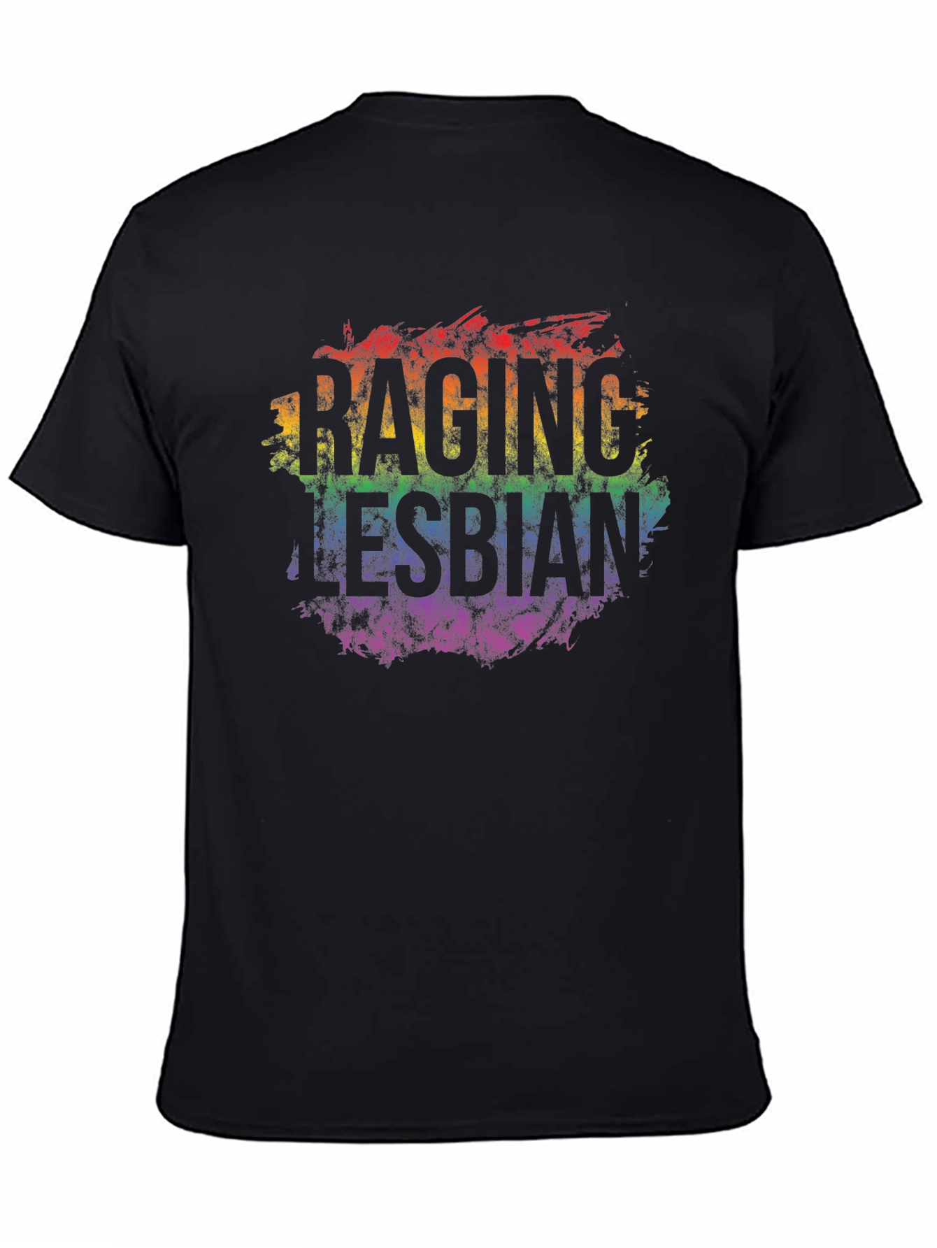 Raging Lesbian Rainbow Graphic T-Shirt - Pride LGBTQ+ Apparel