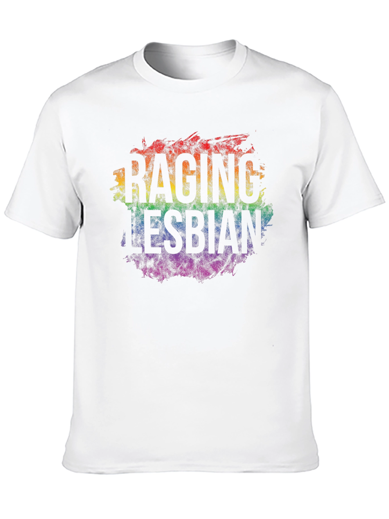 Raging Lesbian Rainbow Graphic T-Shirt - Pride LGBTQ+ Apparel