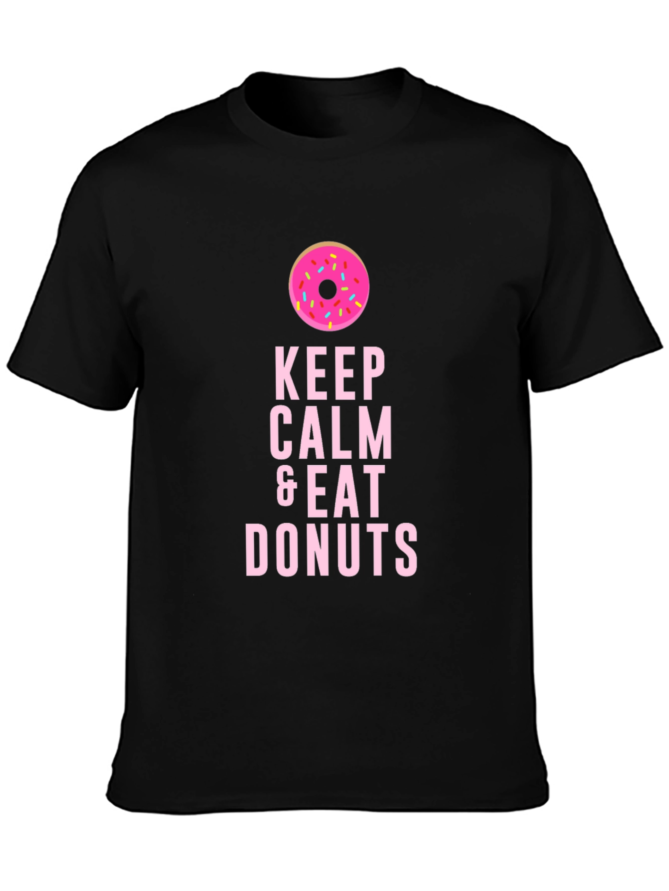 Keep Calm & Eat Donuts Black T-Shirt