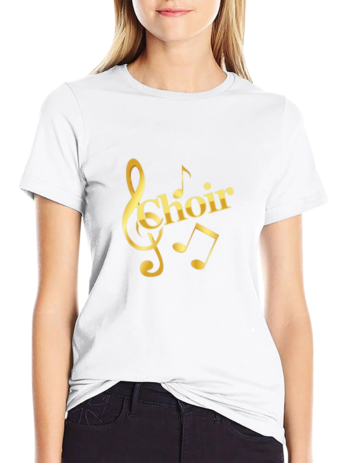 Choir Music Notes Black T-Shirt
