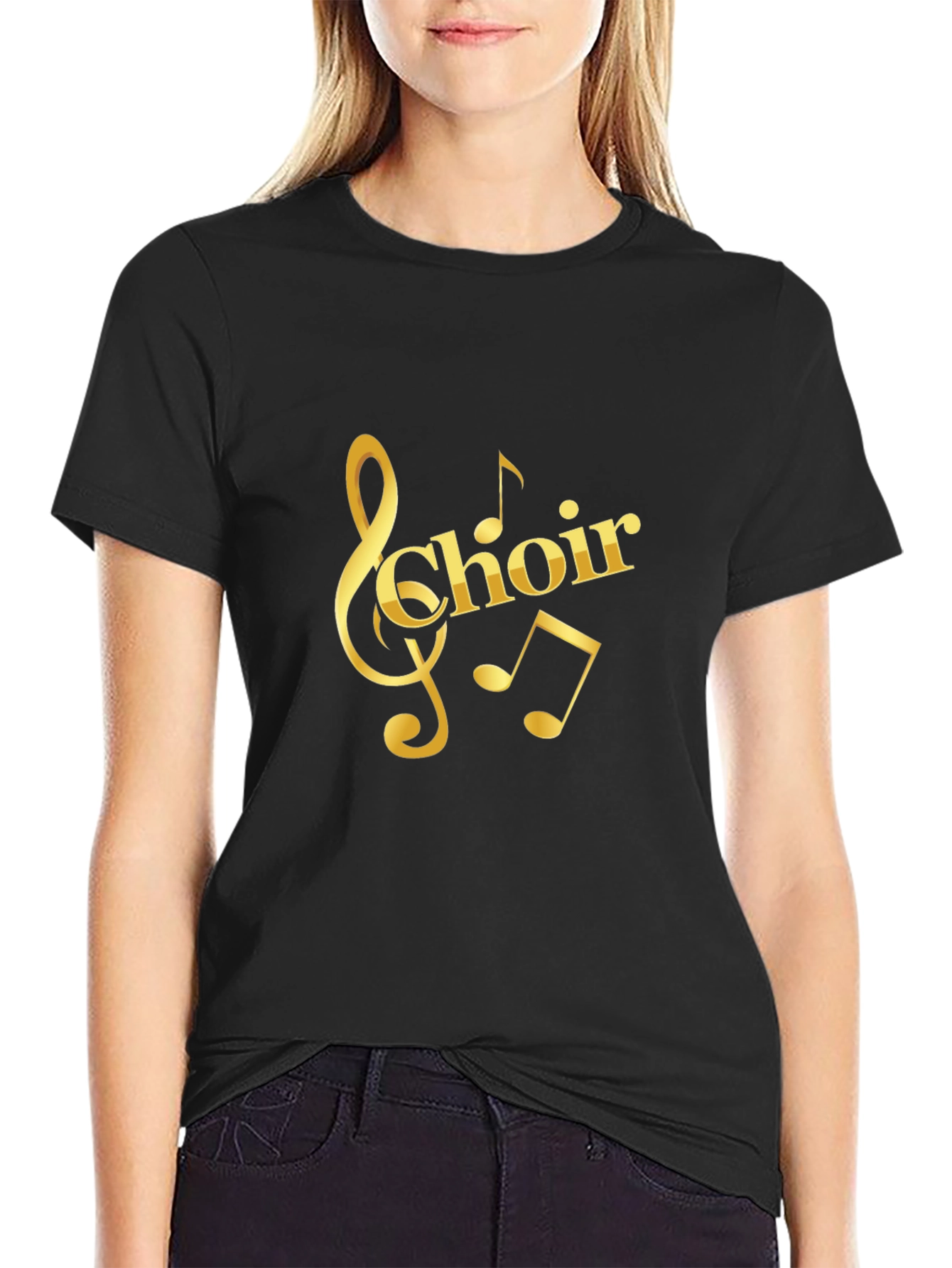Choir Music Notes Black T-Shirt