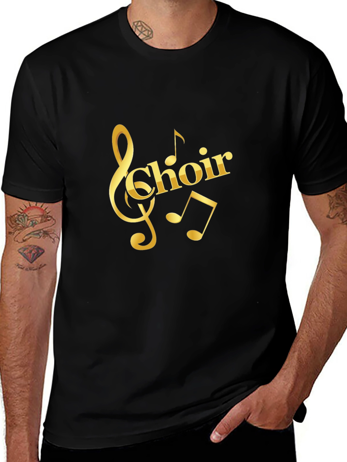 Choir Music Notes Black T-Shirt