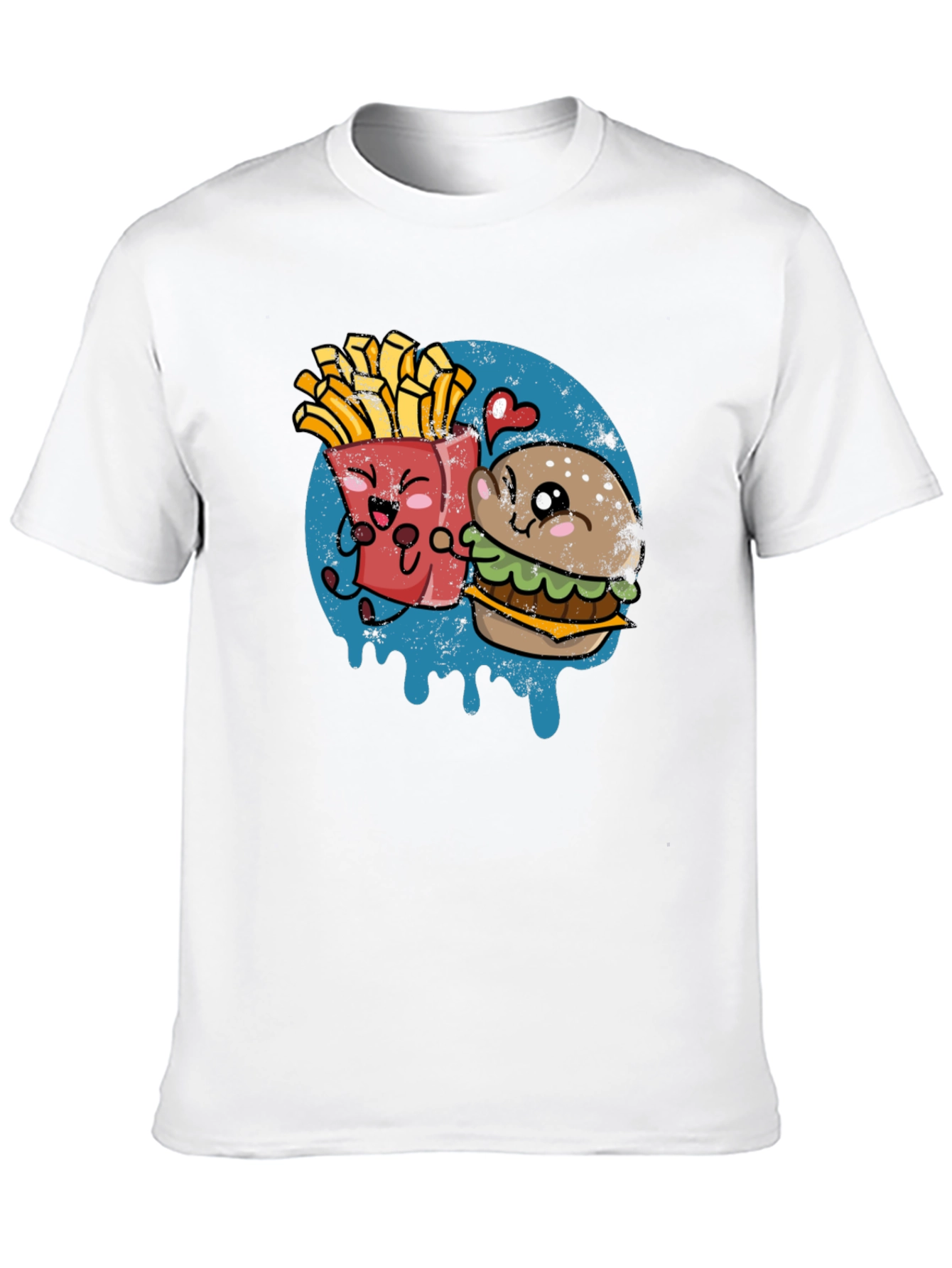Burger & Fries Cartoon Graphic T-Shirt