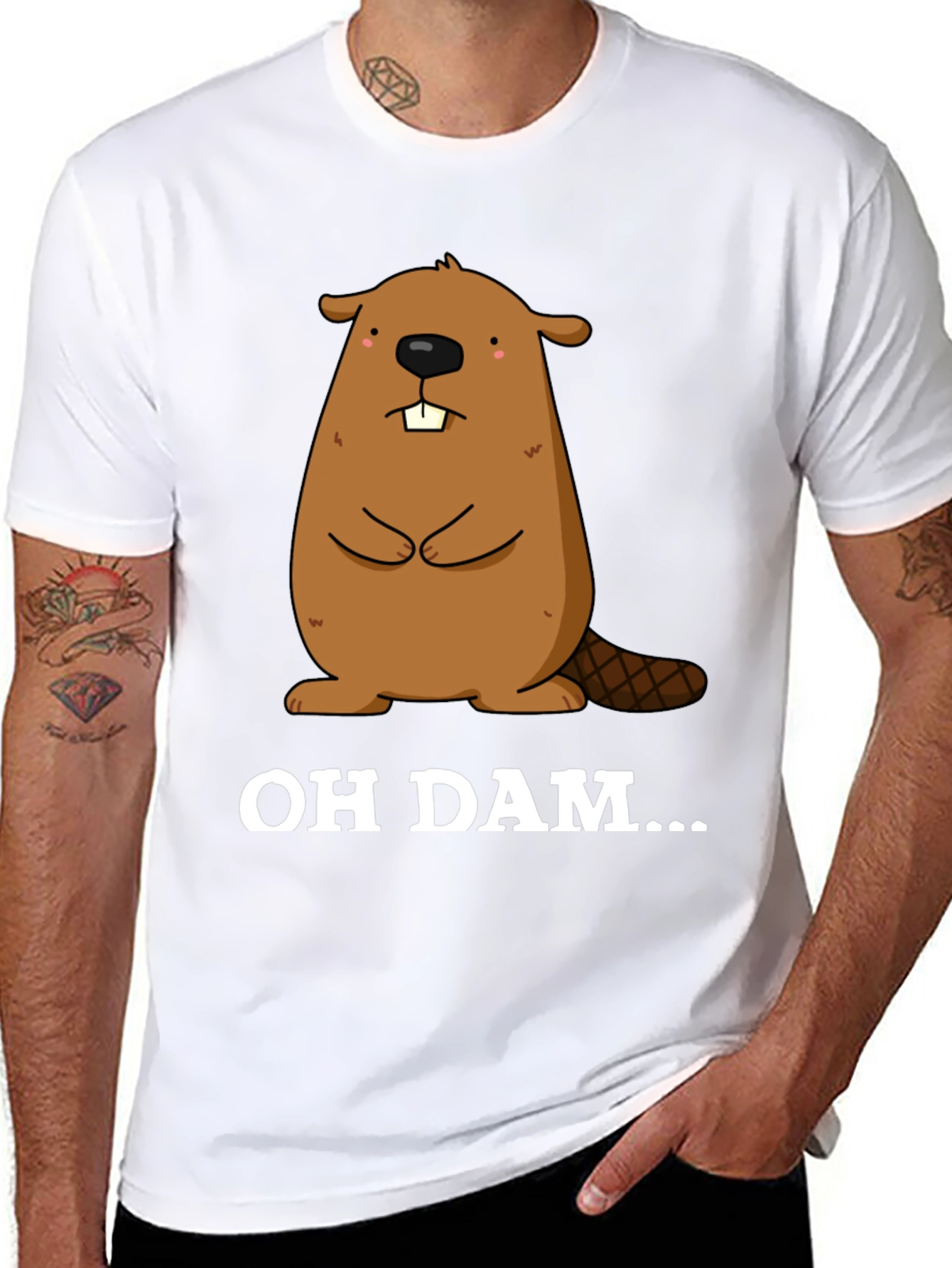 Oh Dam Beaver Graphic T-Shirt
