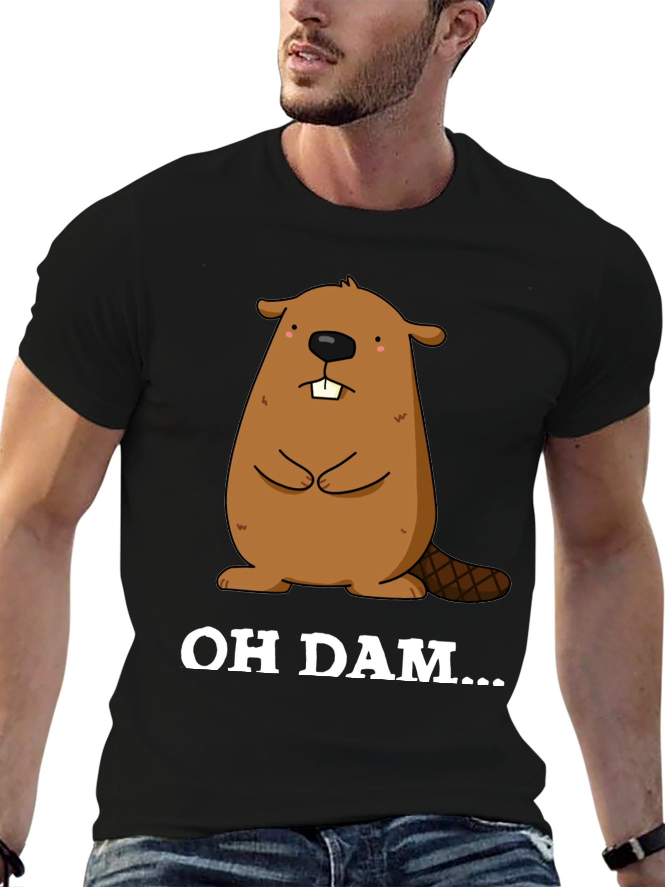 Oh Dam Beaver Graphic T-Shirt