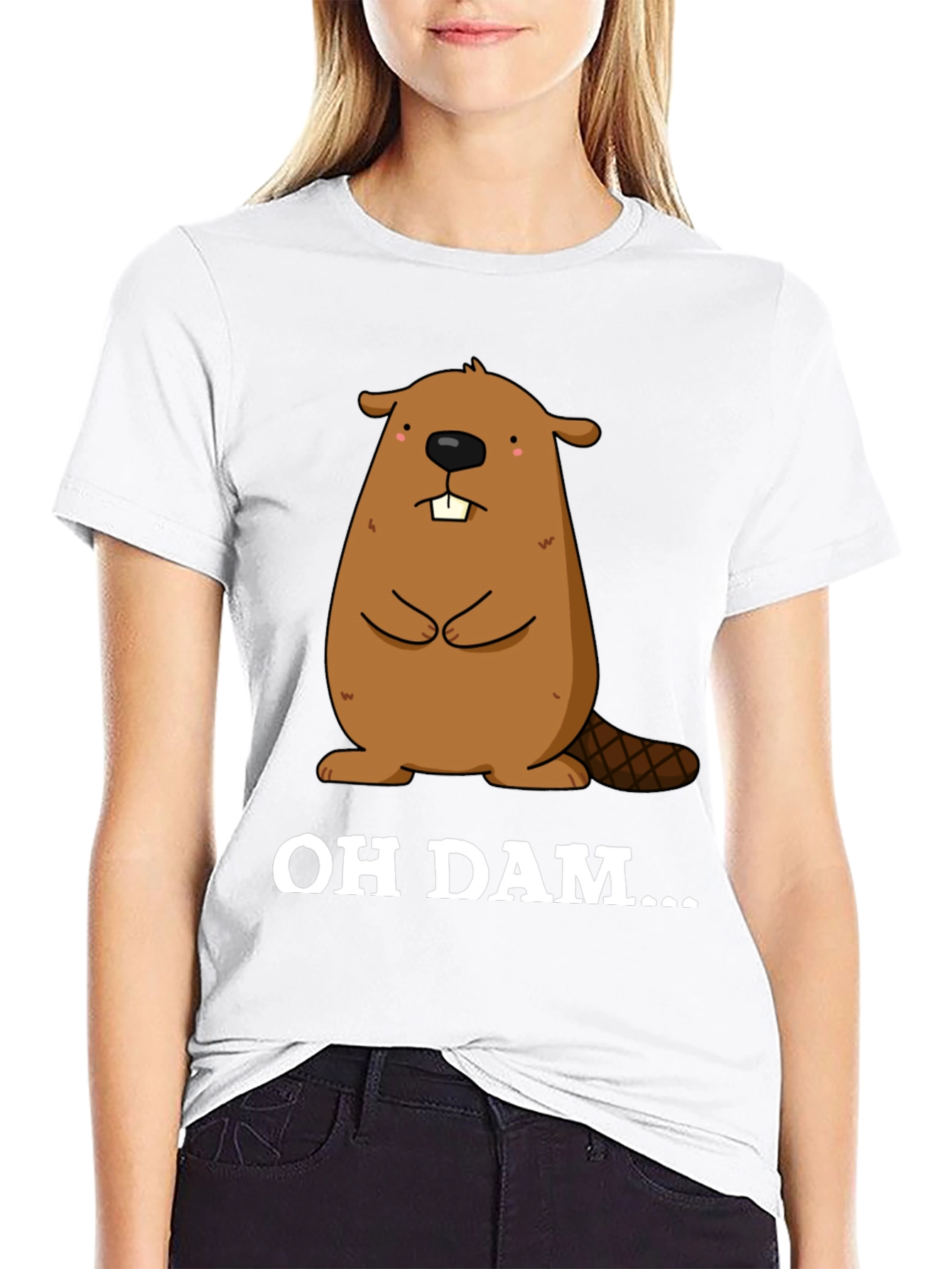 Oh Dam Beaver Graphic T-Shirt
