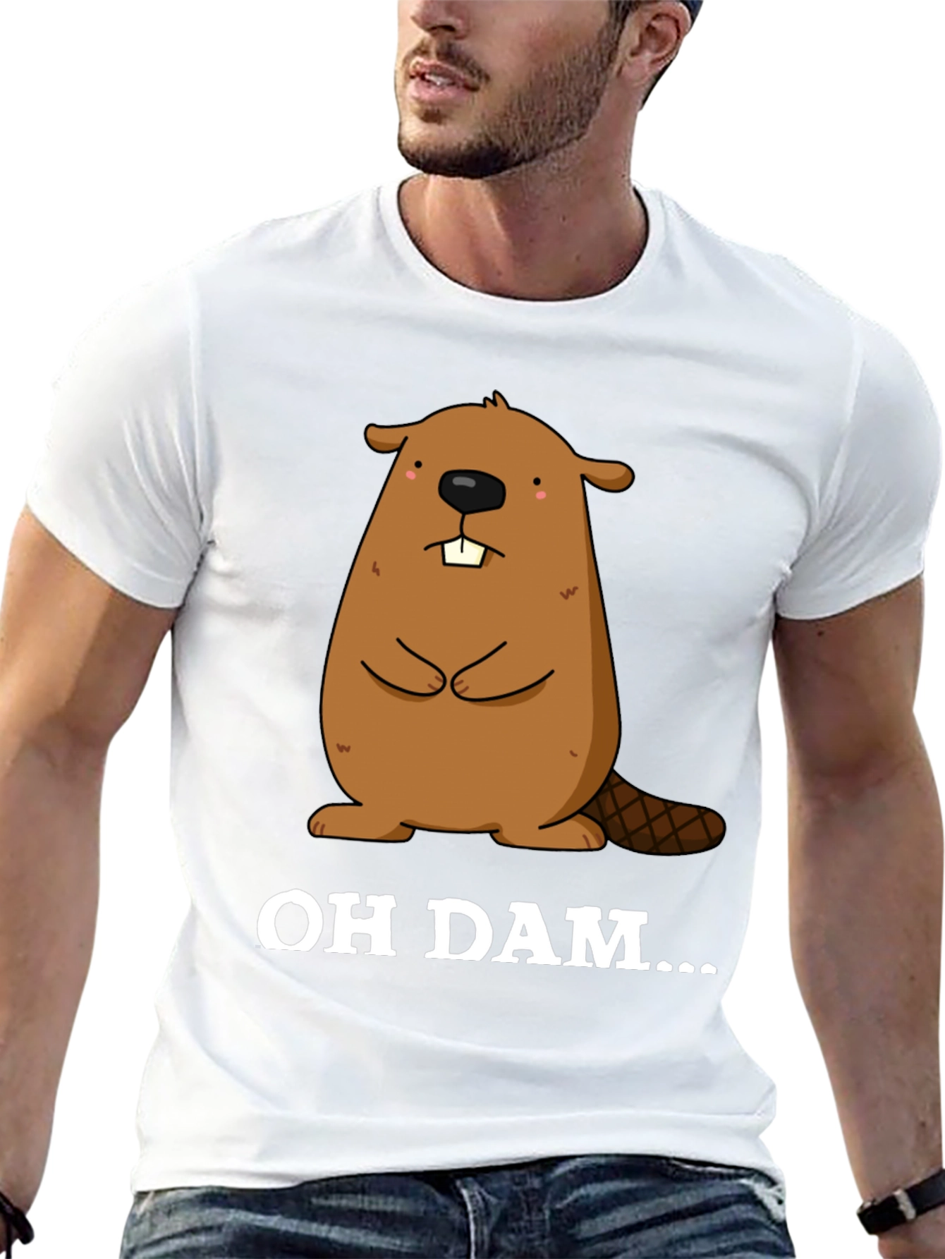Oh Dam Beaver Graphic T-Shirt