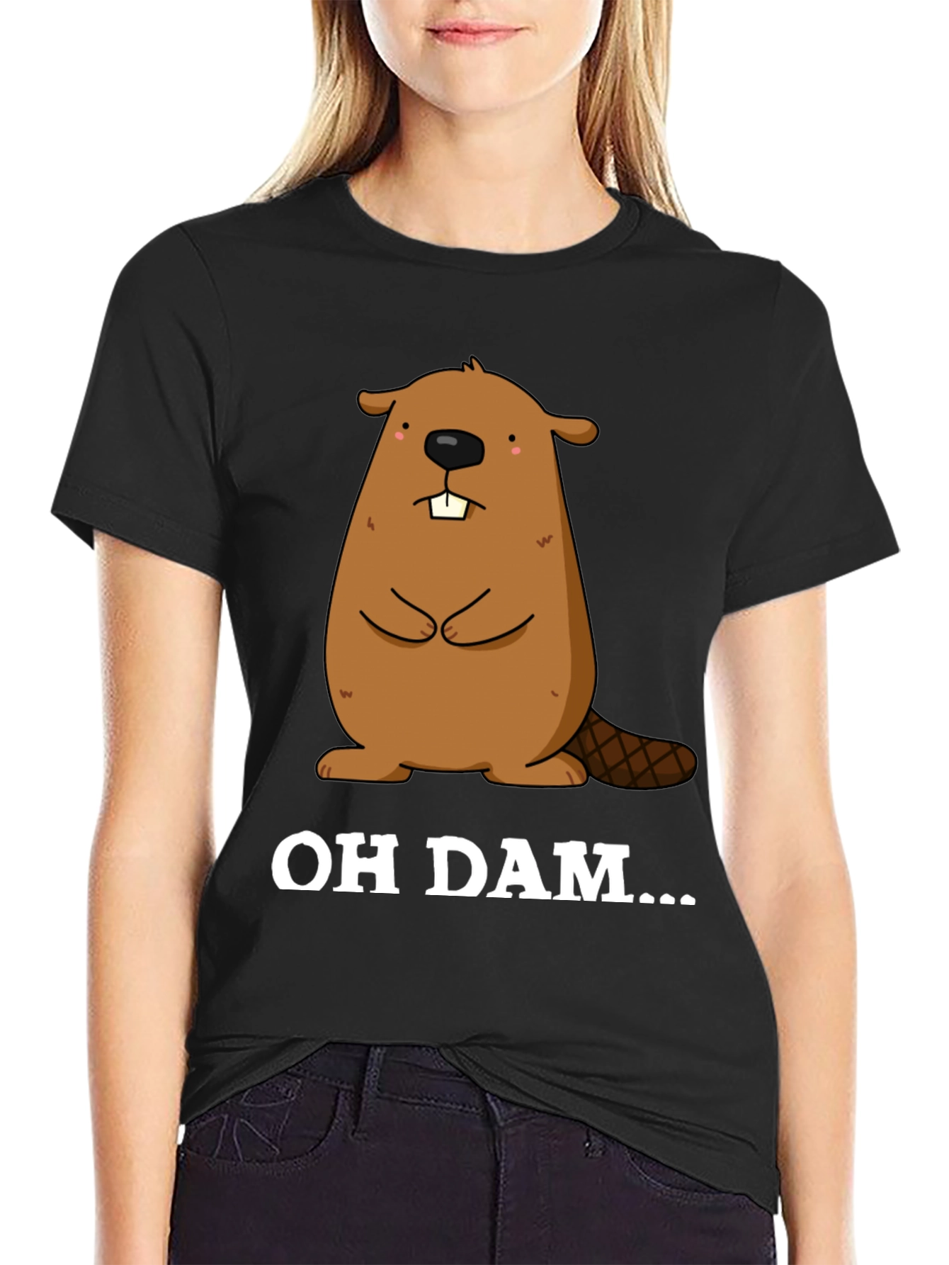 Oh Dam Beaver Graphic T-Shirt