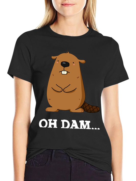 Oh Dam Beaver Graphic T-Shirt