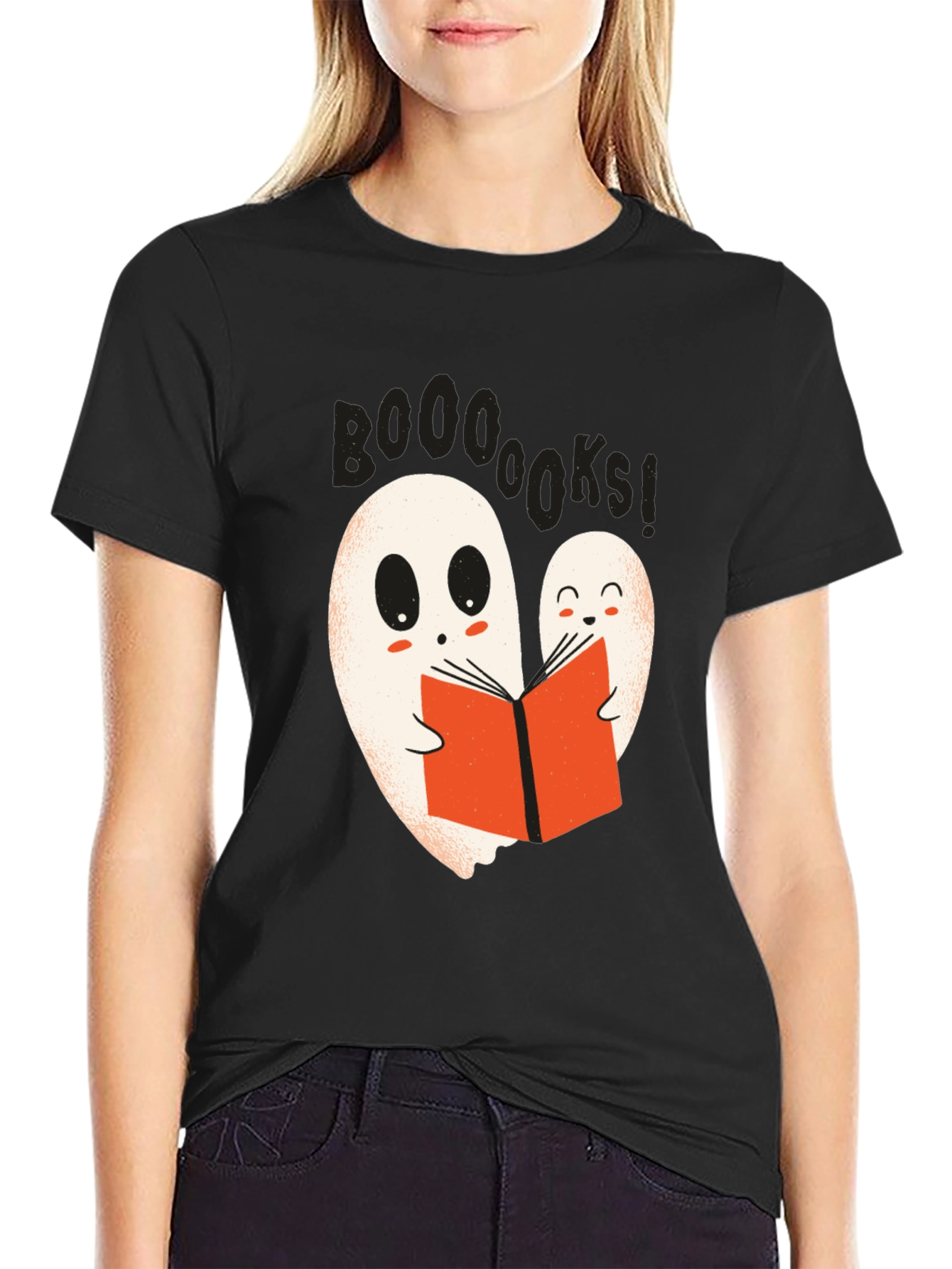 Booooks Ghost Reading T-Shirt