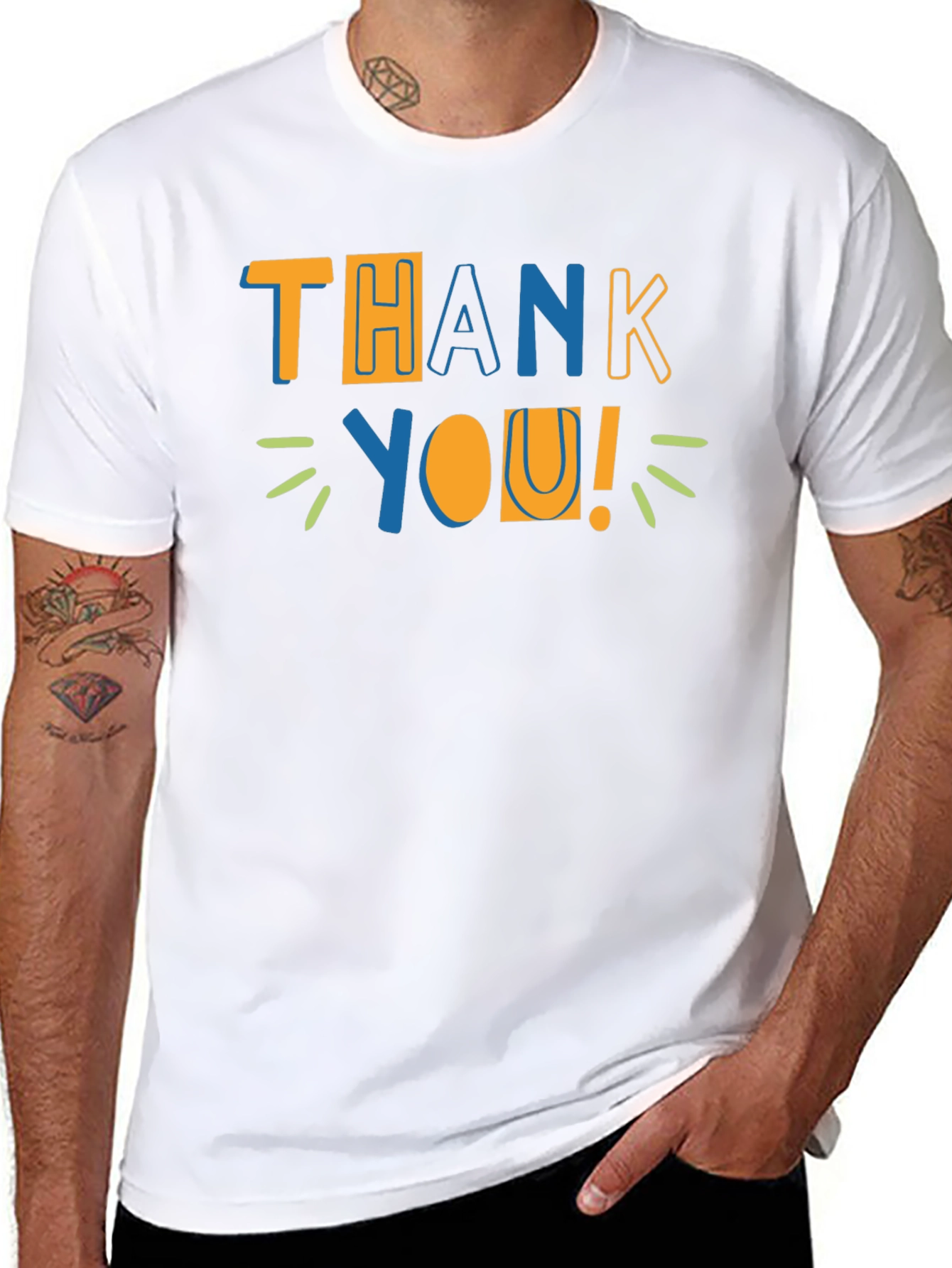 Thank You Graphic Print Crewneck T-Shirt