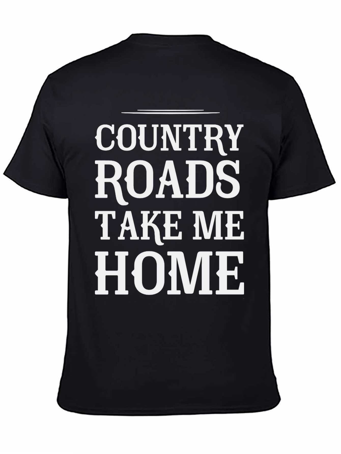 Country Roads Graphic Tee - Soft Cotton Black Shirt