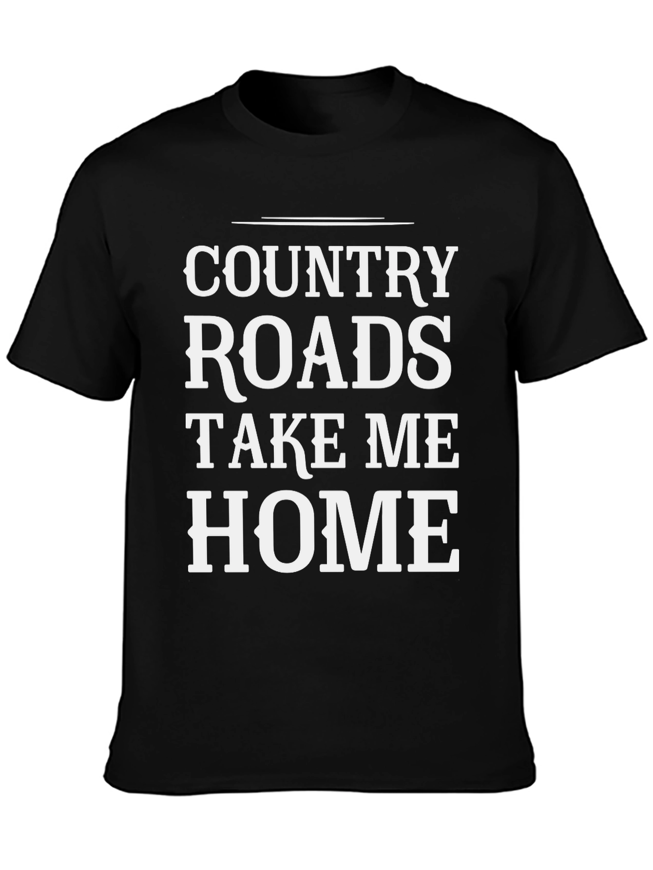 Country Roads Graphic Tee - Soft Cotton Black Shirt