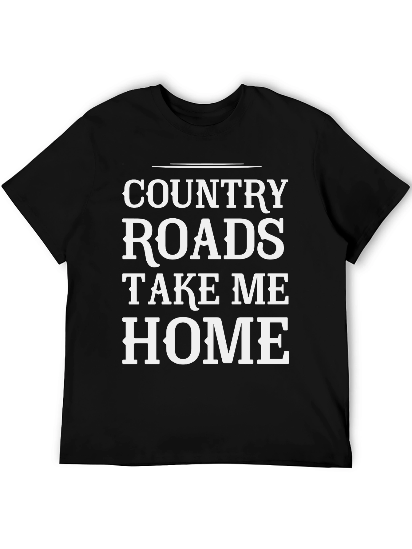 Country Roads Graphic Tee - Soft Cotton Black Shirt