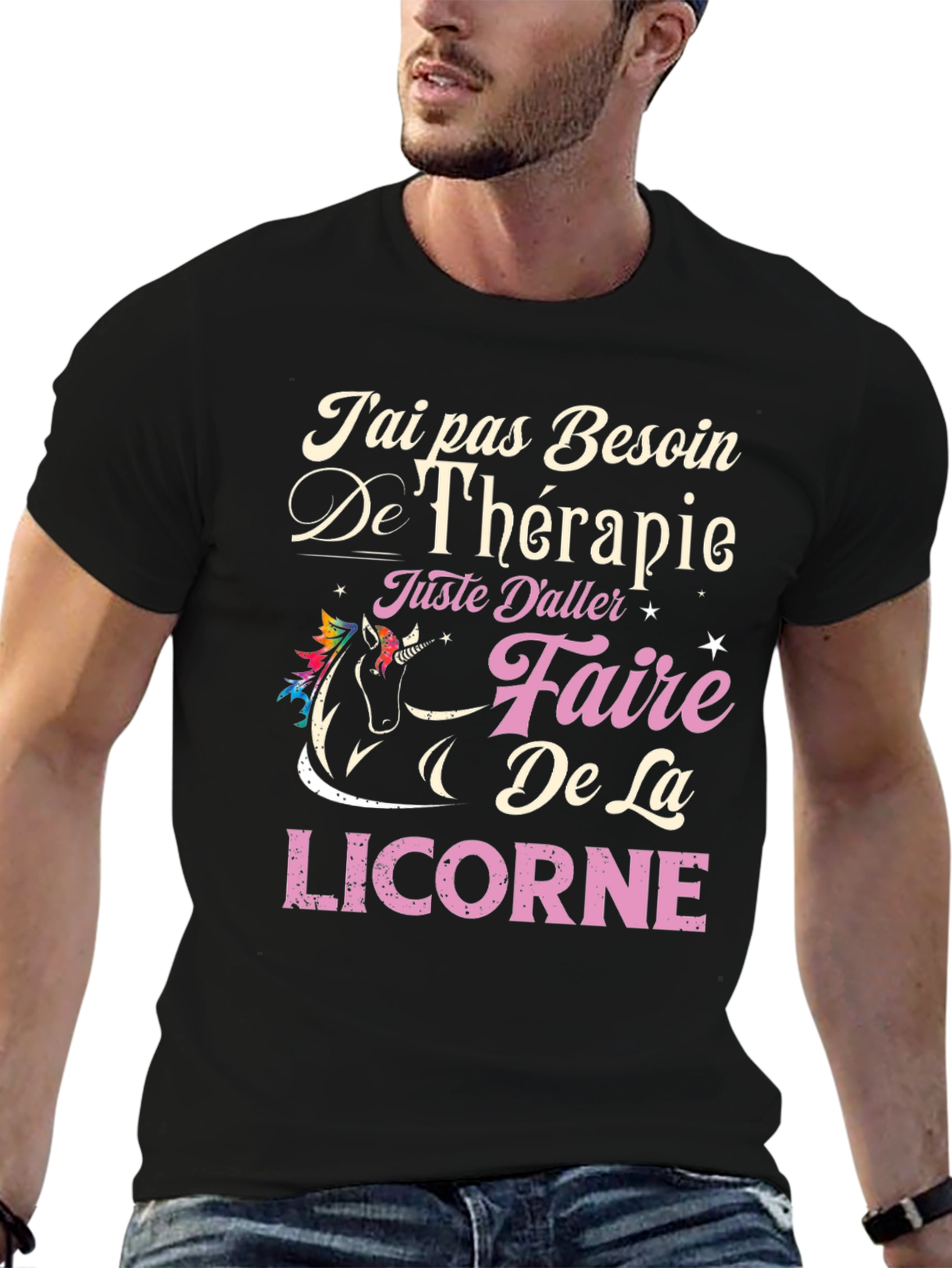 Unicorn Therapy T-Shirt - French Slogan