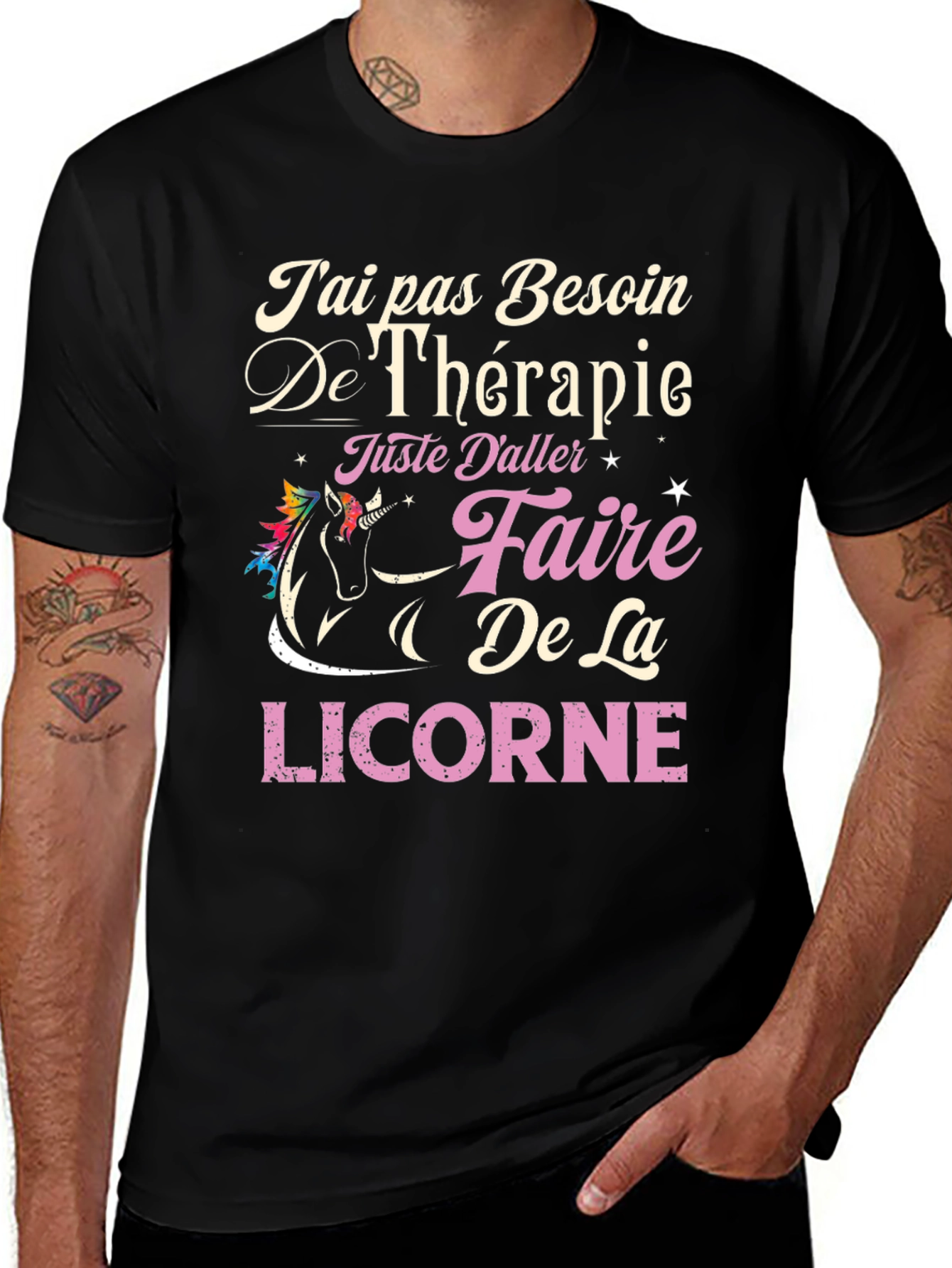 Unicorn Therapy T-Shirt - French Slogan