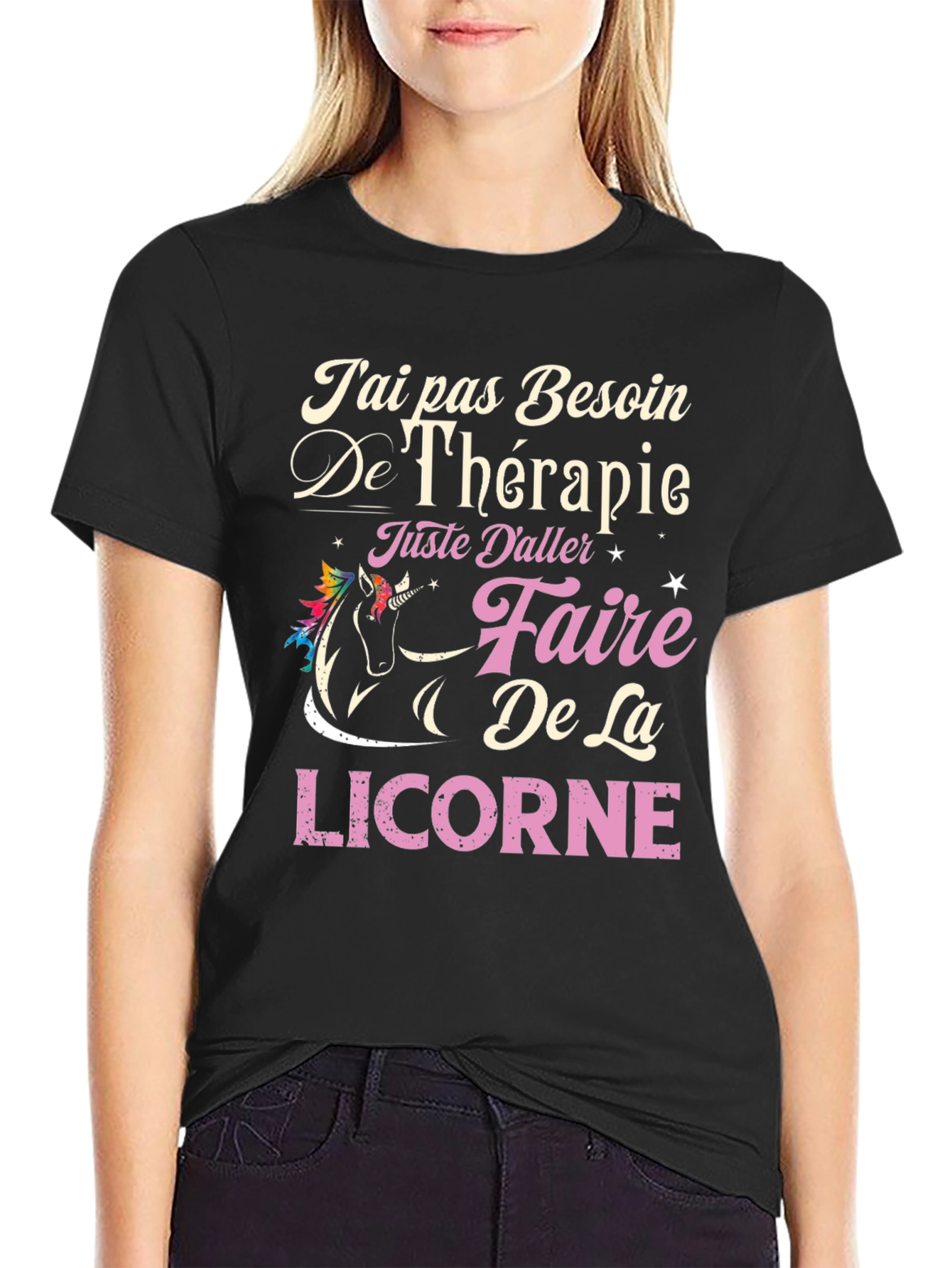 Unicorn Therapy T-Shirt - French Slogan