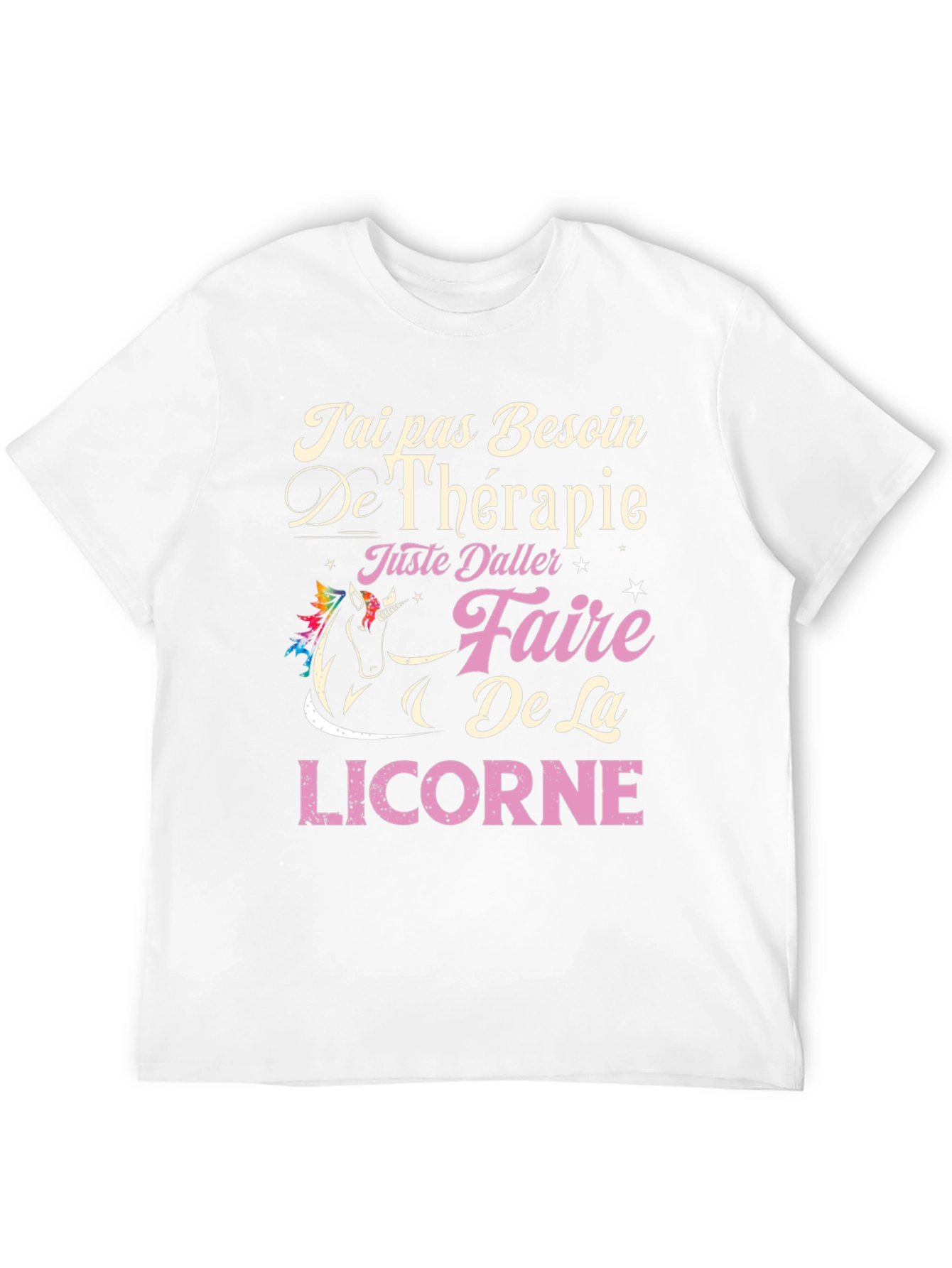 Unicorn Therapy T-Shirt - French Slogan