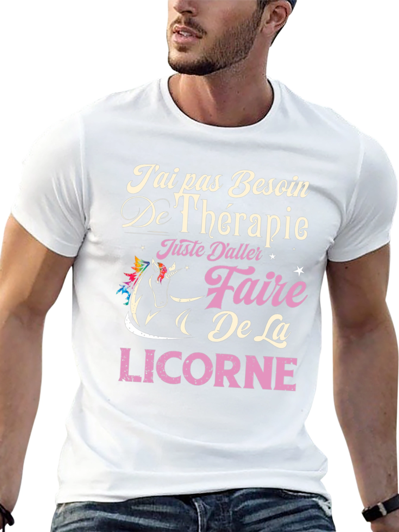 Unicorn Therapy T-Shirt - French Slogan