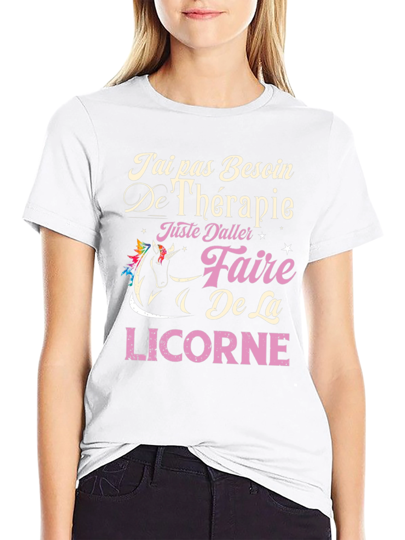 Unicorn Therapy T-Shirt - French Slogan