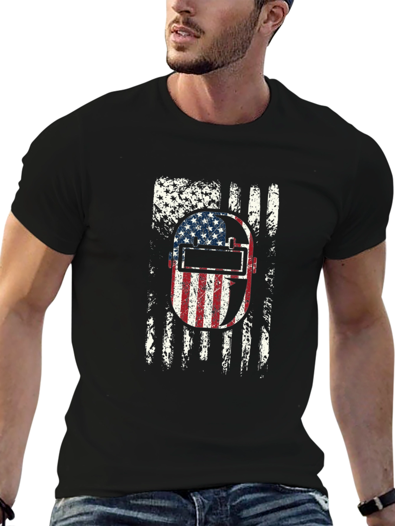 Welder USA Flag Patriotic Graphic Tee