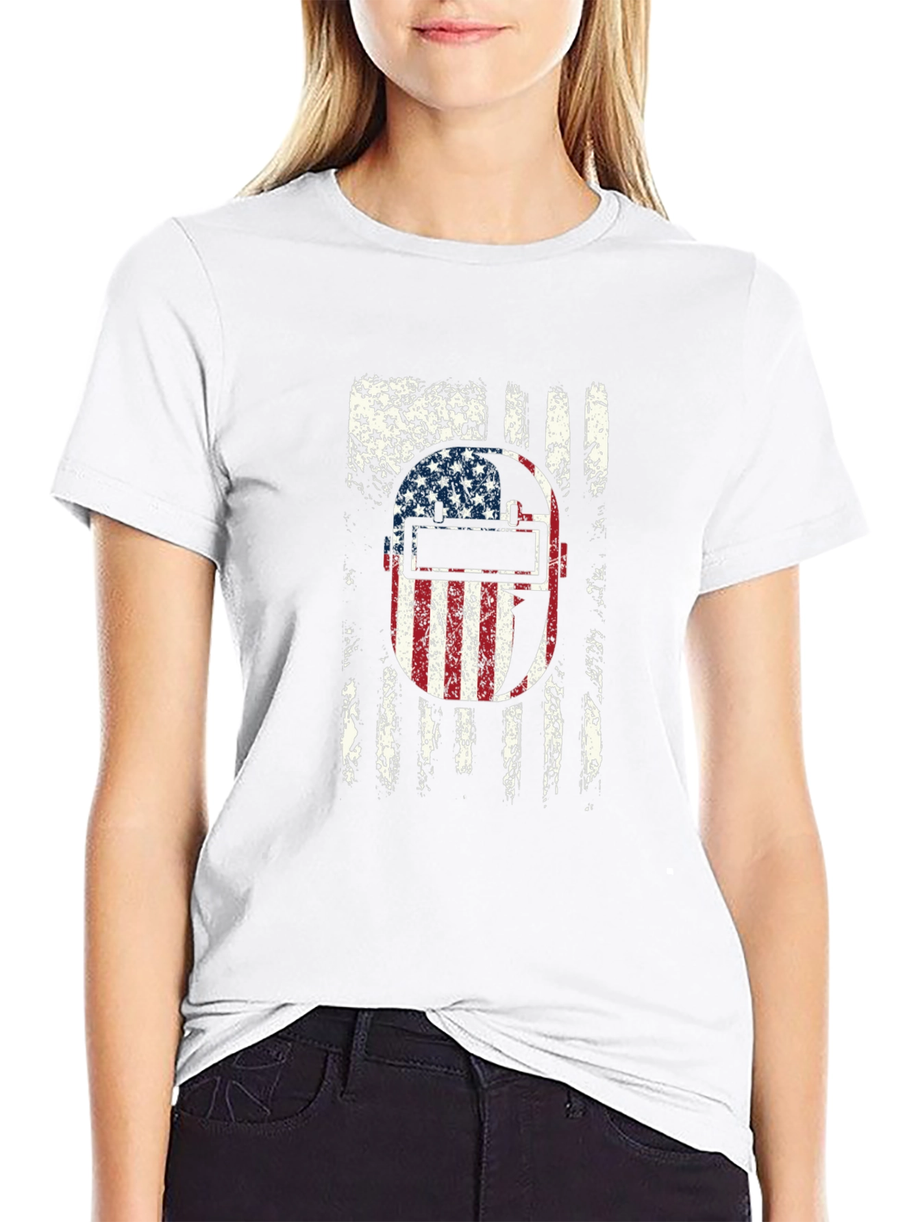 Welder USA Flag Patriotic Graphic Tee