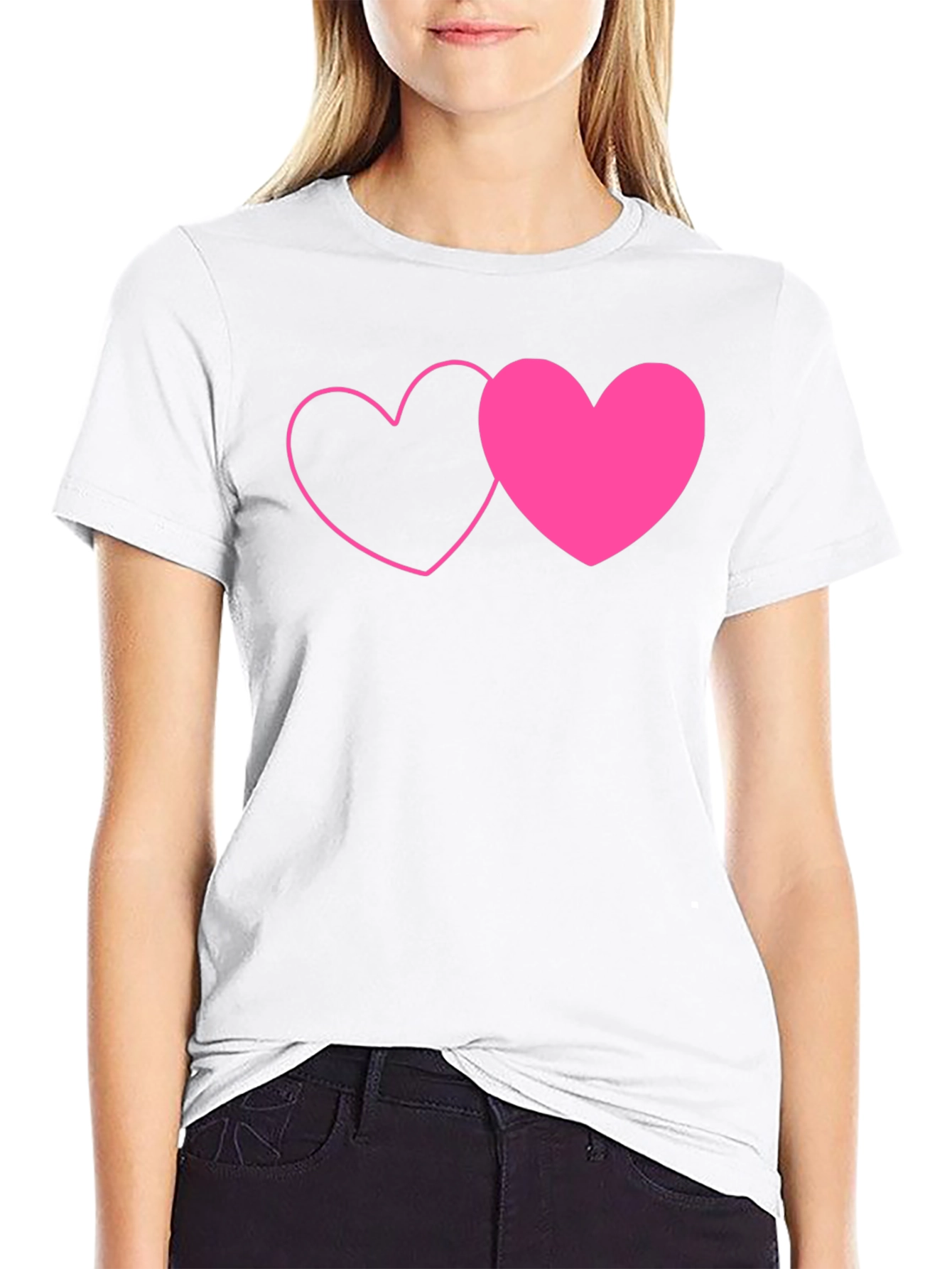 Love Heart Graphic Tee - Black