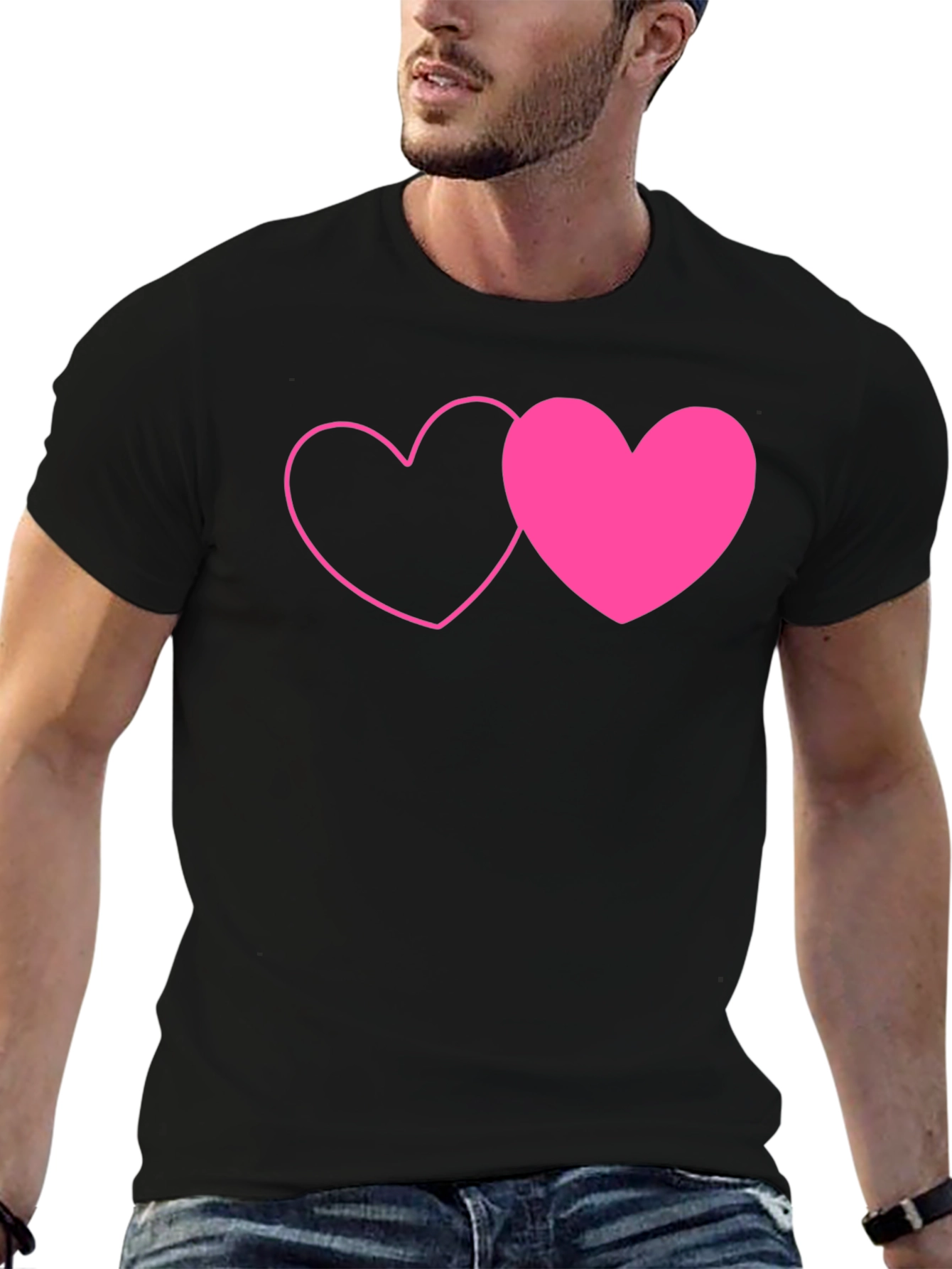 Love Heart Graphic Tee - Black