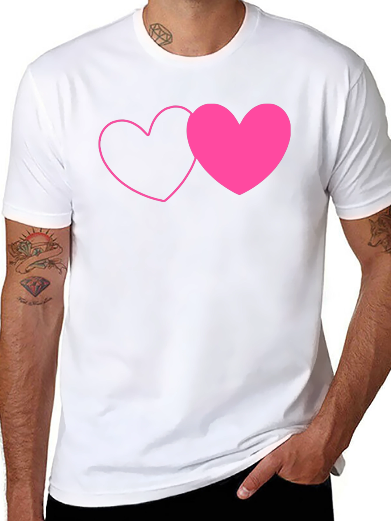 Love Heart Graphic Tee - Black