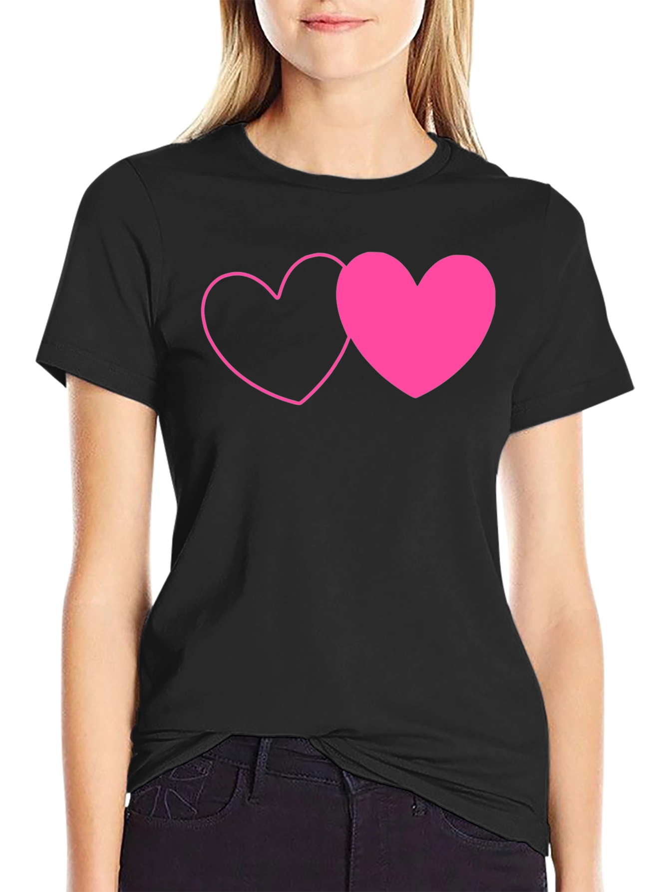Love Heart Graphic Tee - Black