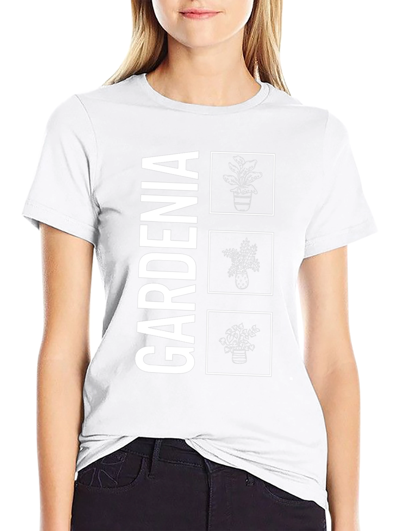 Gardenia Plant Graphic T-Shirt - Botanical Style