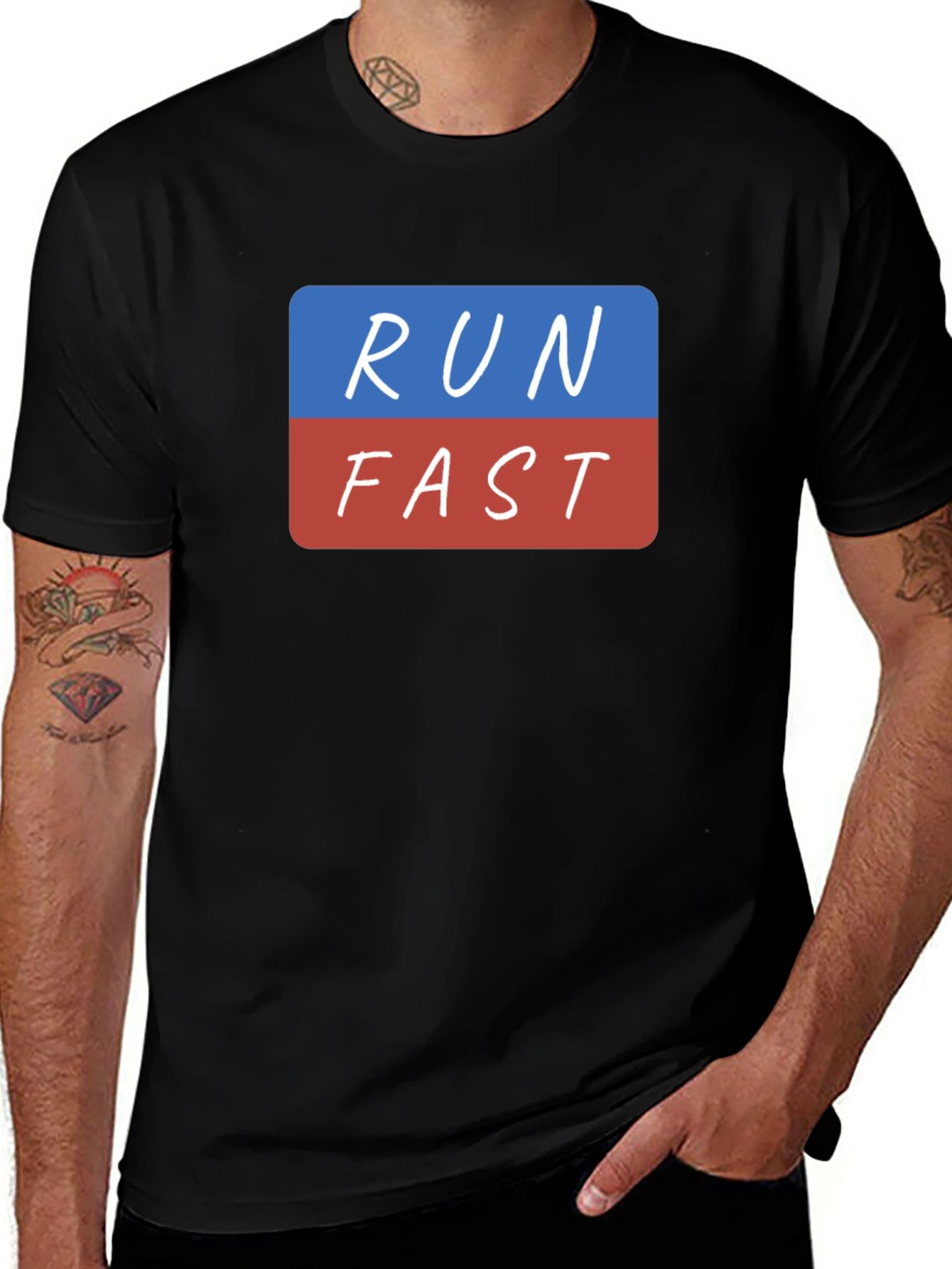 Run Fast T-Shirt - Black Graphic Tee