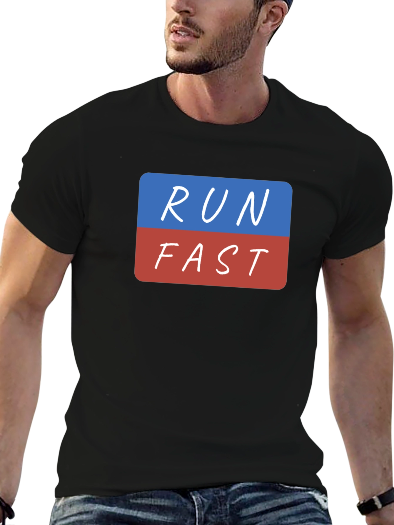 Run Fast T-Shirt - Black Graphic Tee