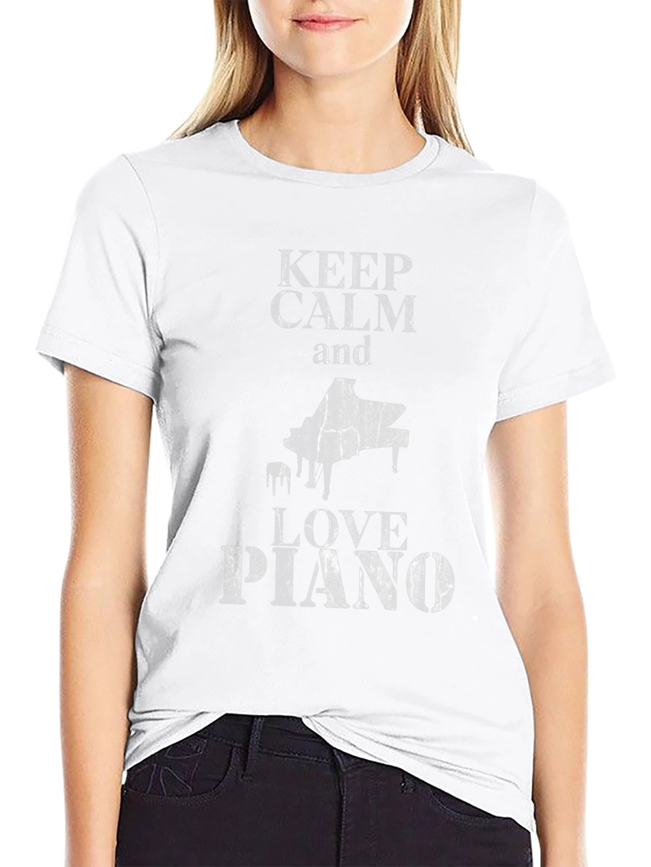 Keep Calm and Love Piano Black T-Shirt
