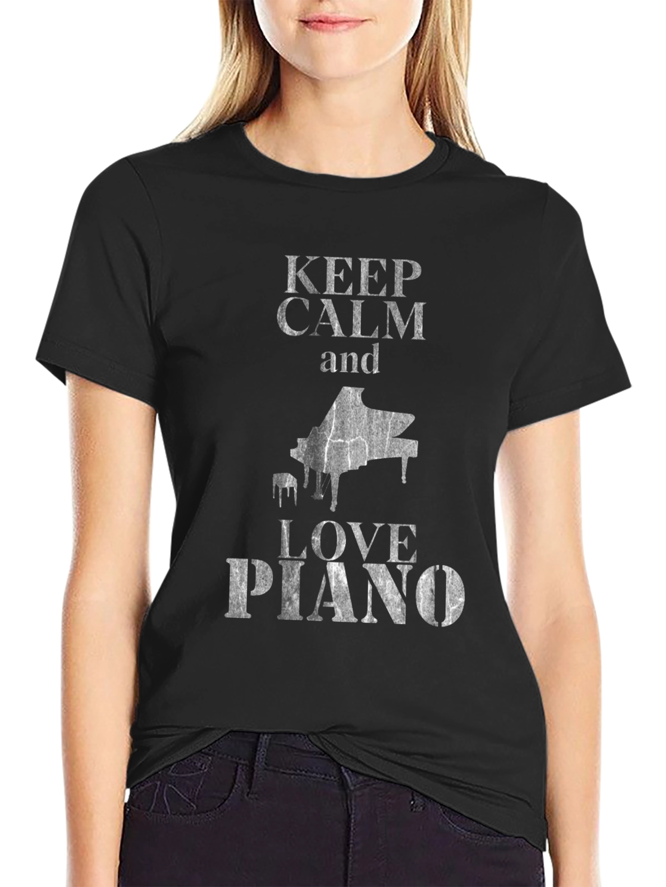 Keep Calm and Love Piano Black T-Shirt