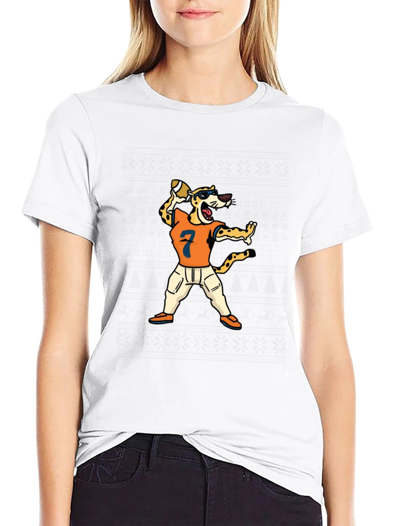 Cheetah Football Player T-Shirt