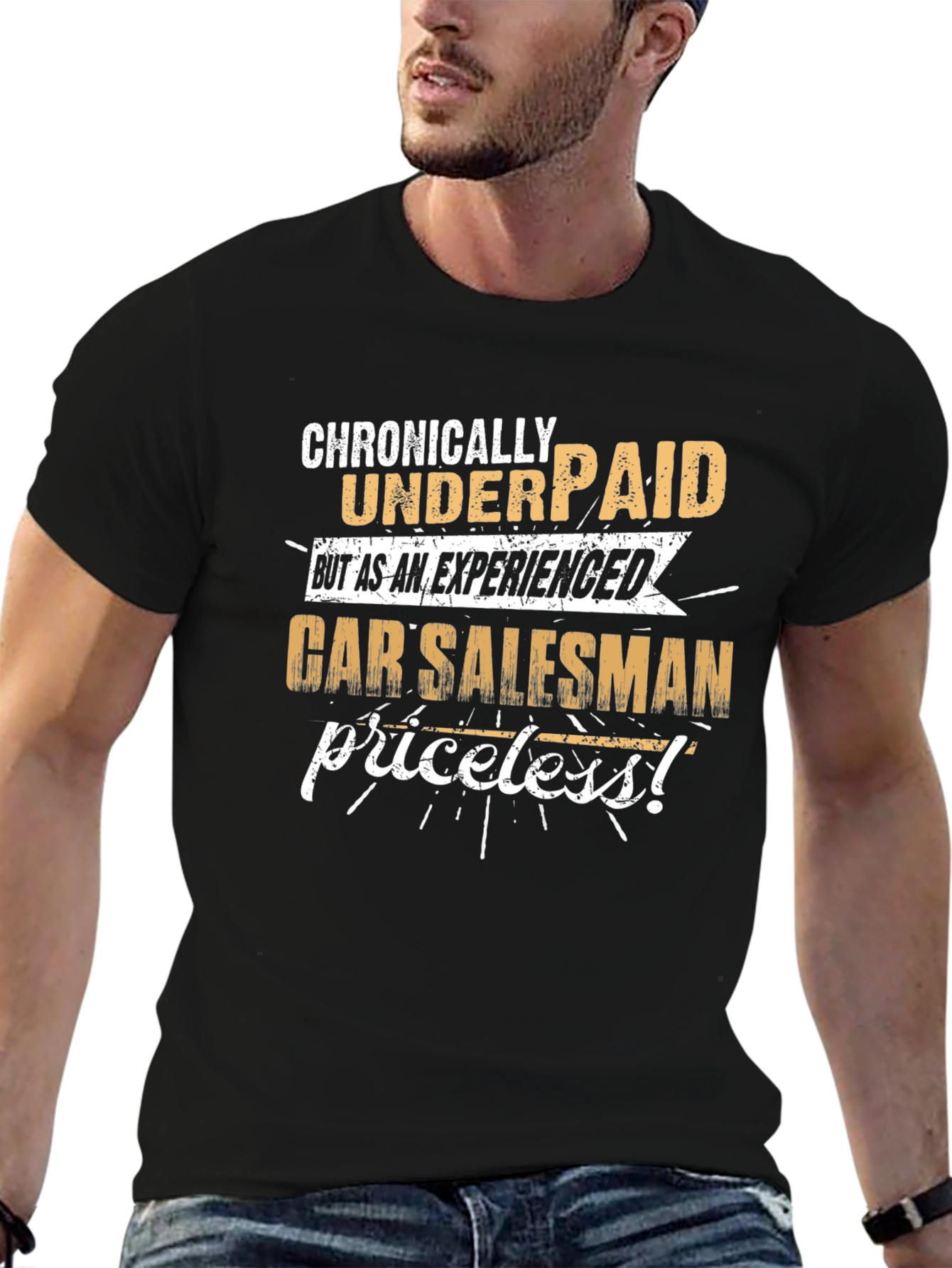 Funny Car Salesman T-Shirt - Priceless Humor Tee
