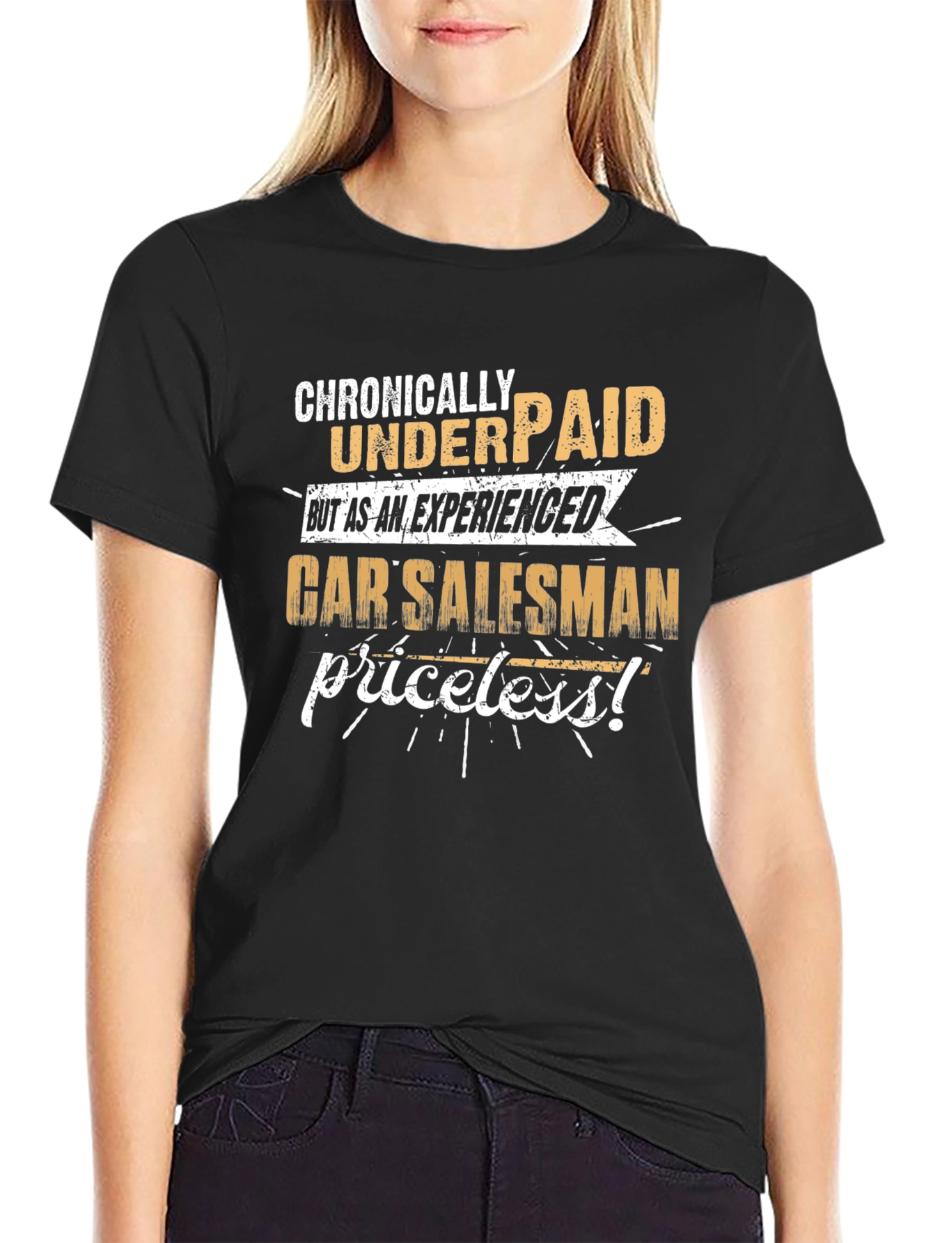 Funny Car Salesman T-Shirt - Priceless Humor Tee